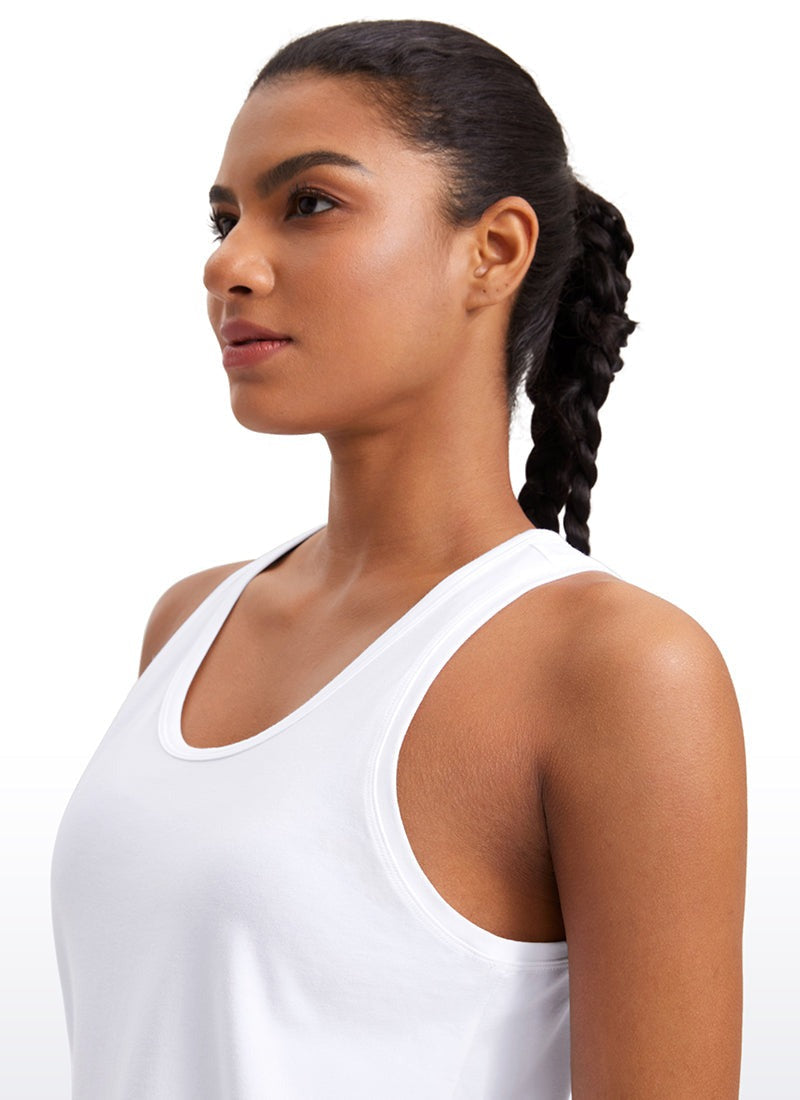 Pima Cotton Sleeveless Scoop Neck Tank