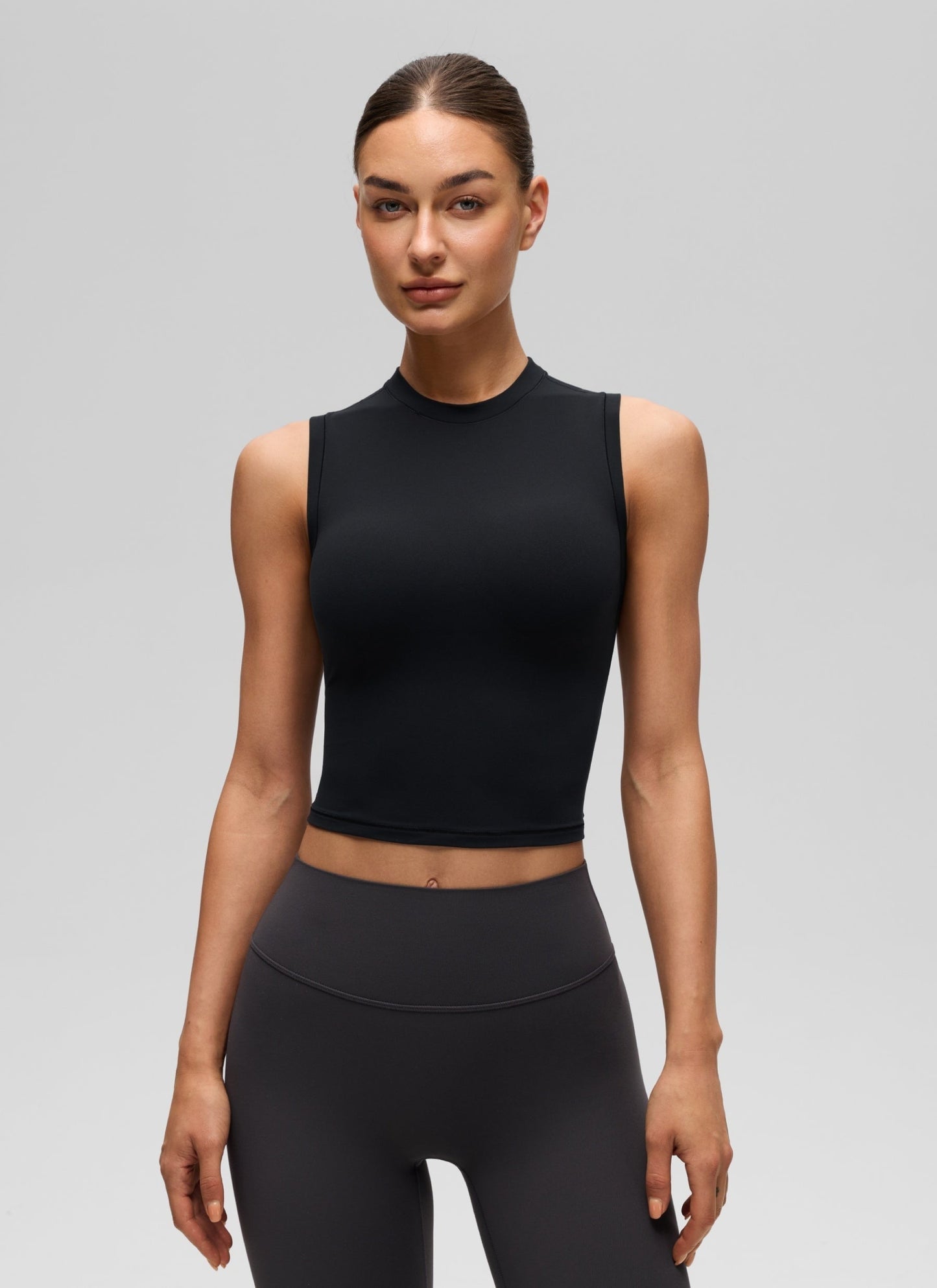 Softembrace High Neck Basic Crop Tight Tank