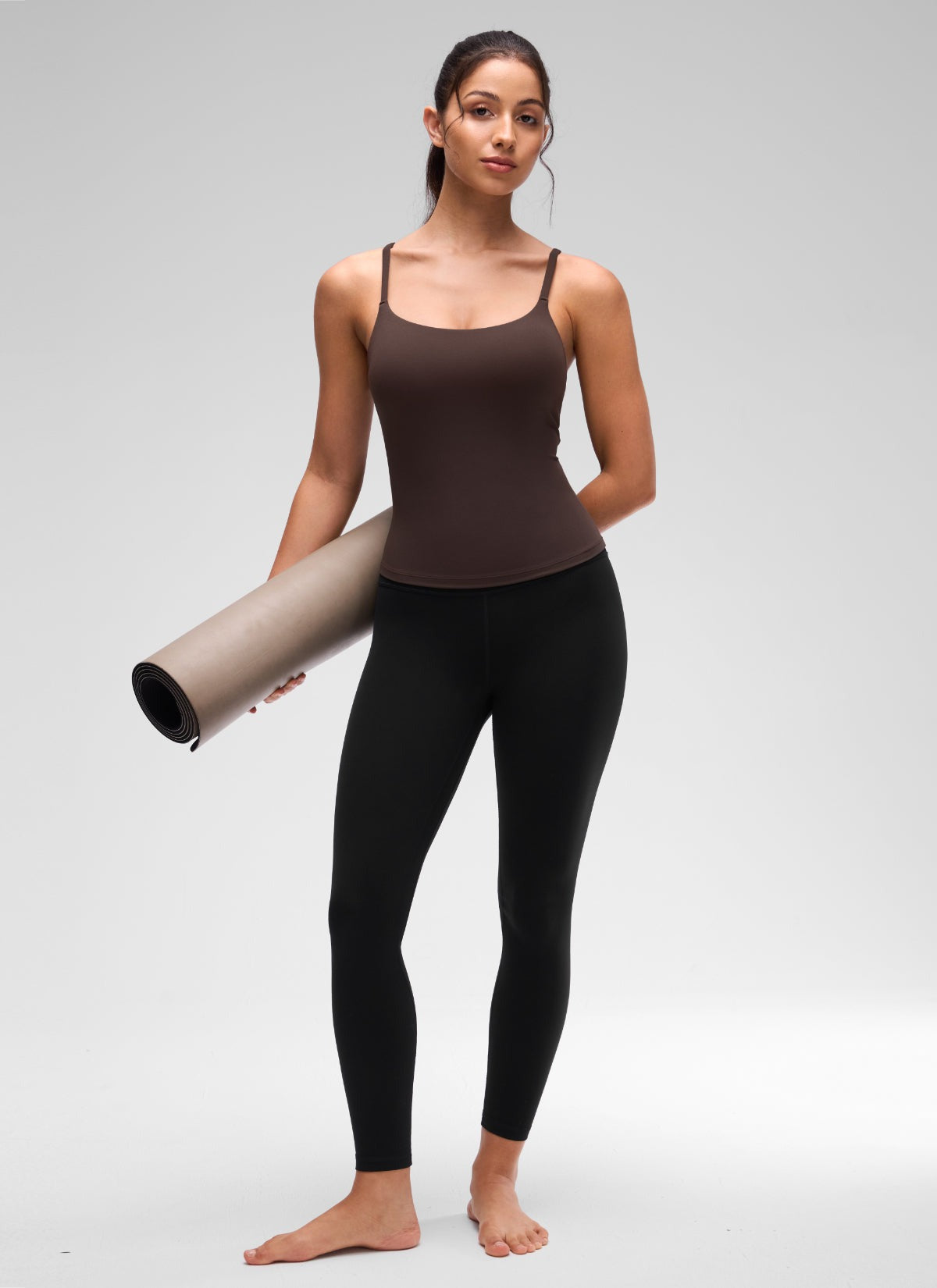 Softretch U Back Waist Length Built in Bra Tank