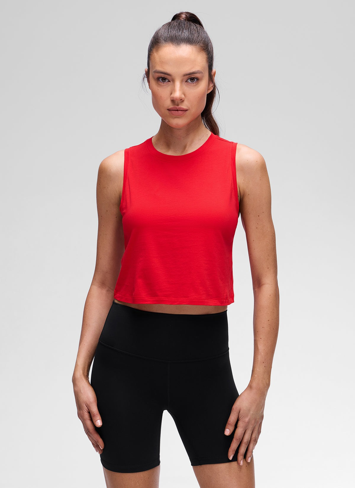 Pima Cotton Crewneck Crop Tank
