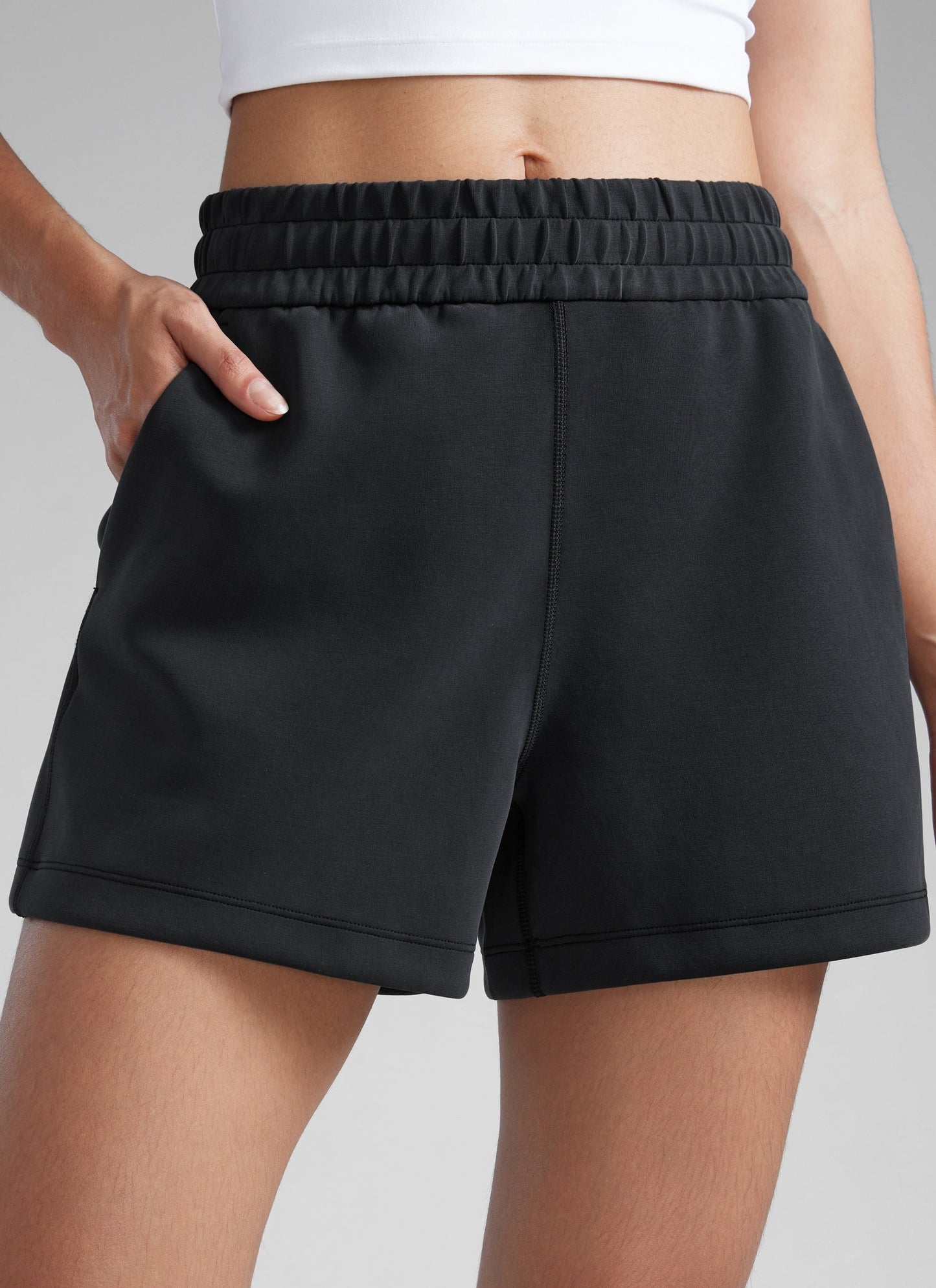 SoftAura Drawstring Pocket Sweat Shorts 4”
