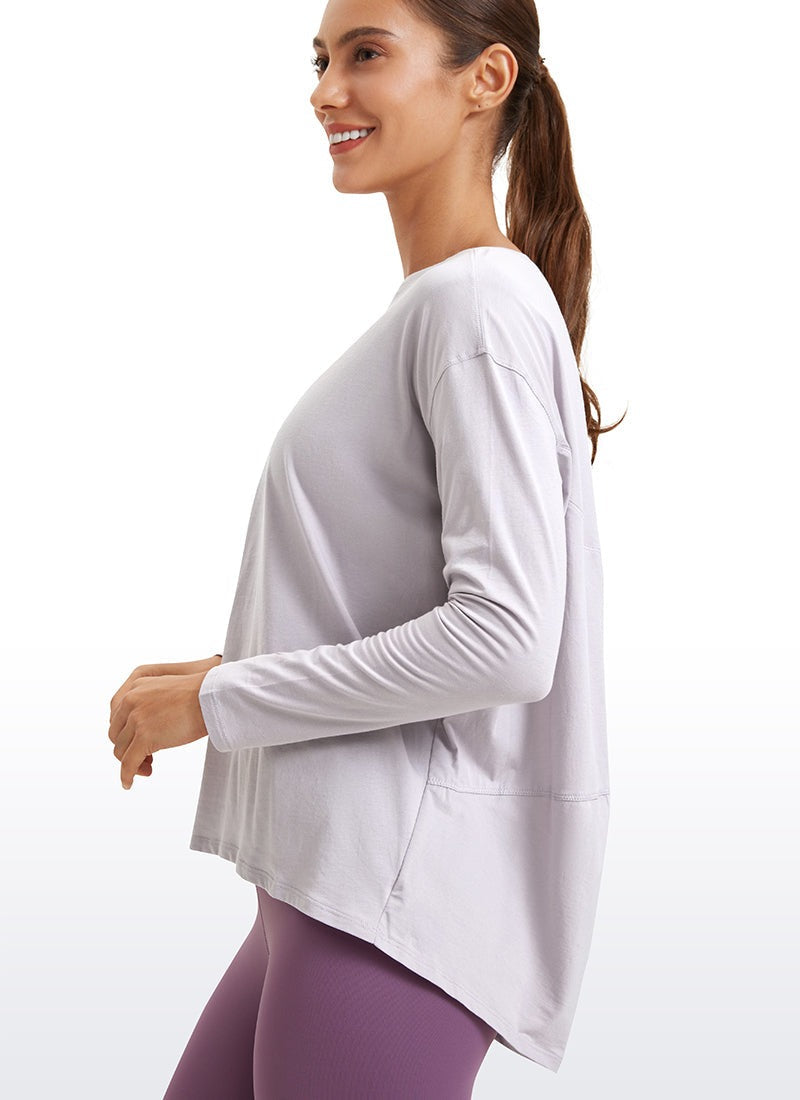 Pima Cotton Boat Neck Long Sleeve