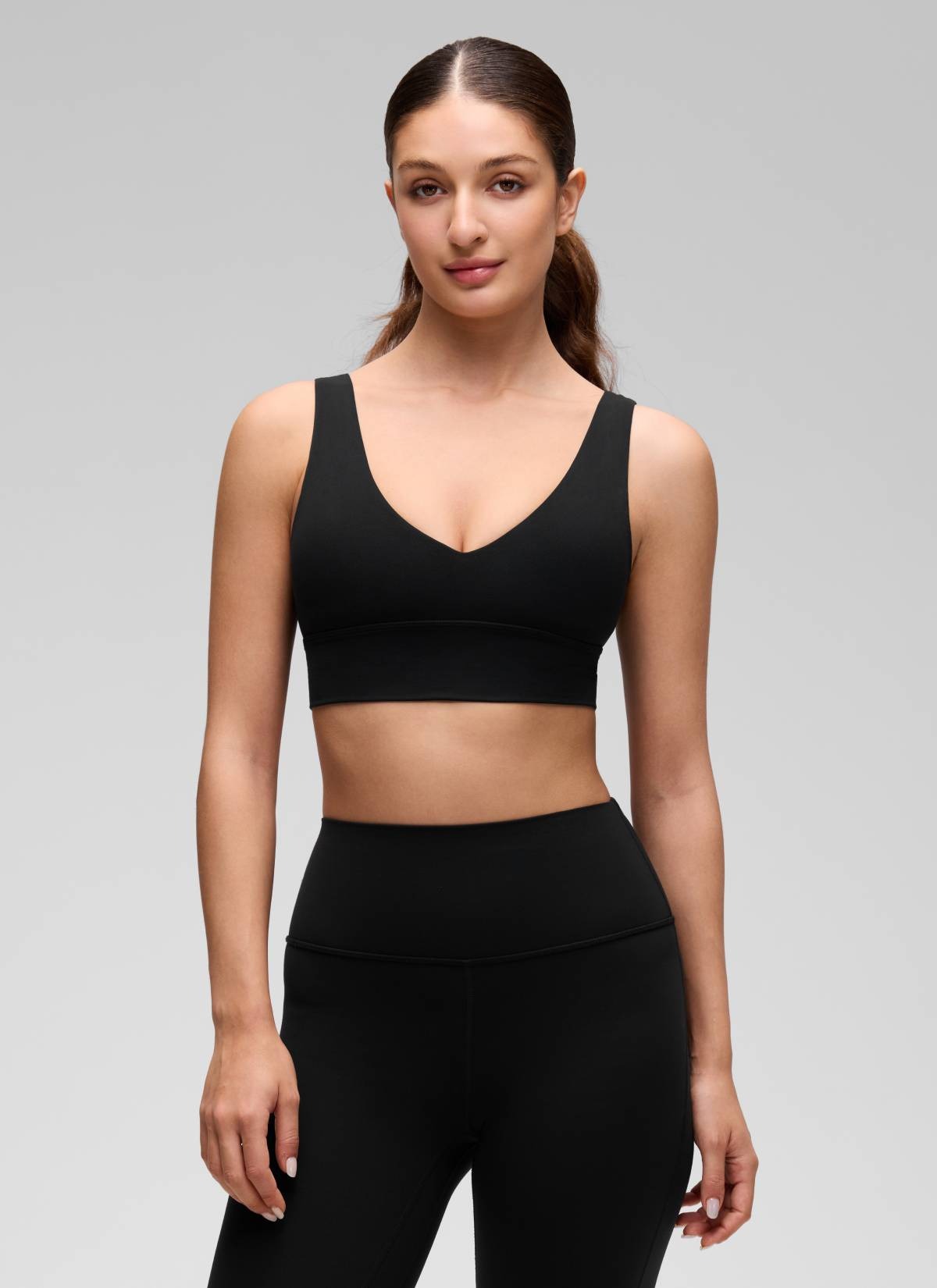 Butterluxe Deep V Neck Longline Sports Bra