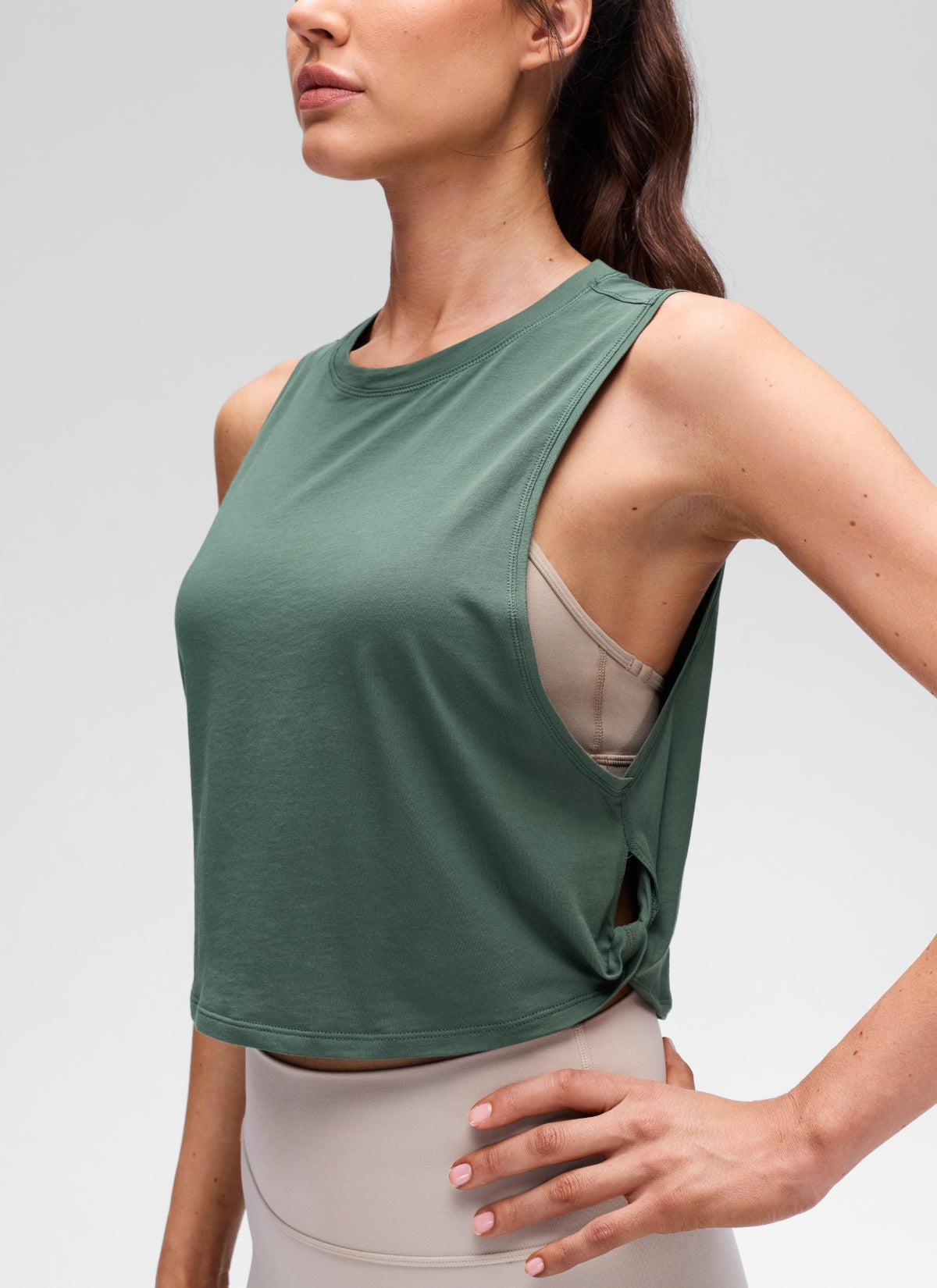 Pima Cotton Crop Deep Armhole Tank