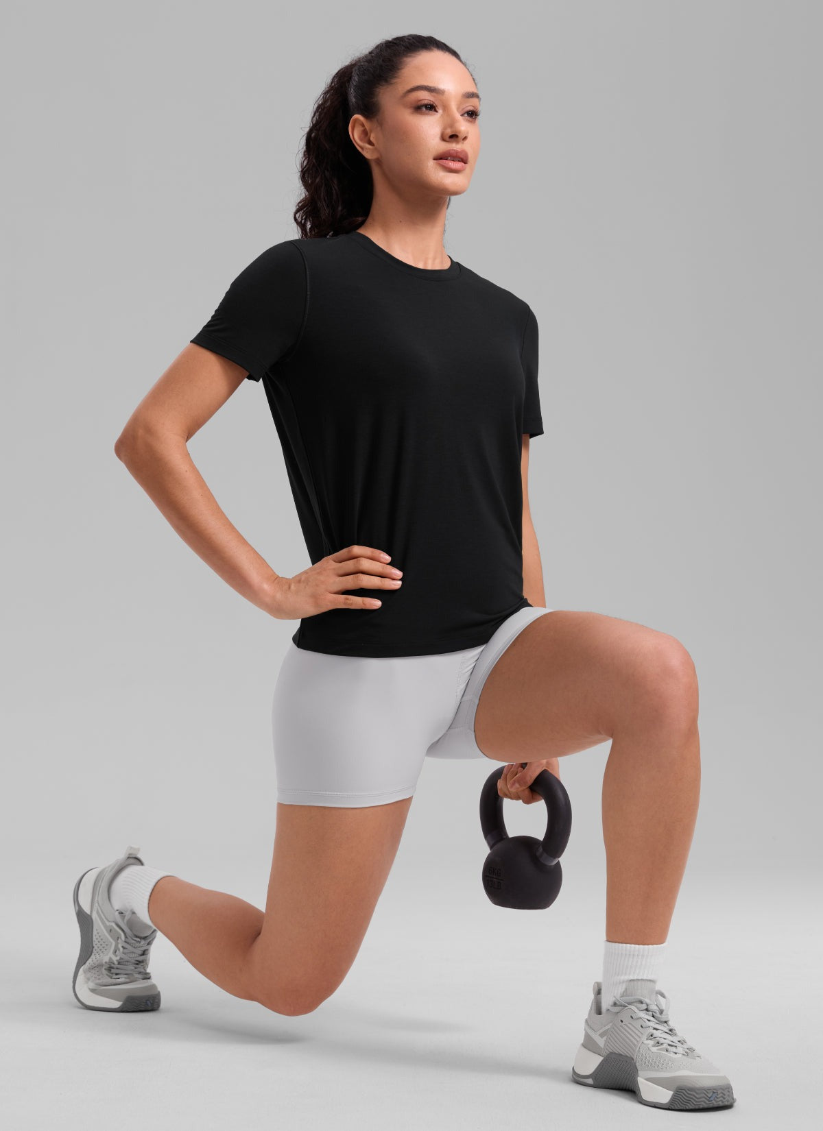 Quick Dry Crewneck Hip Length Short Sleeve