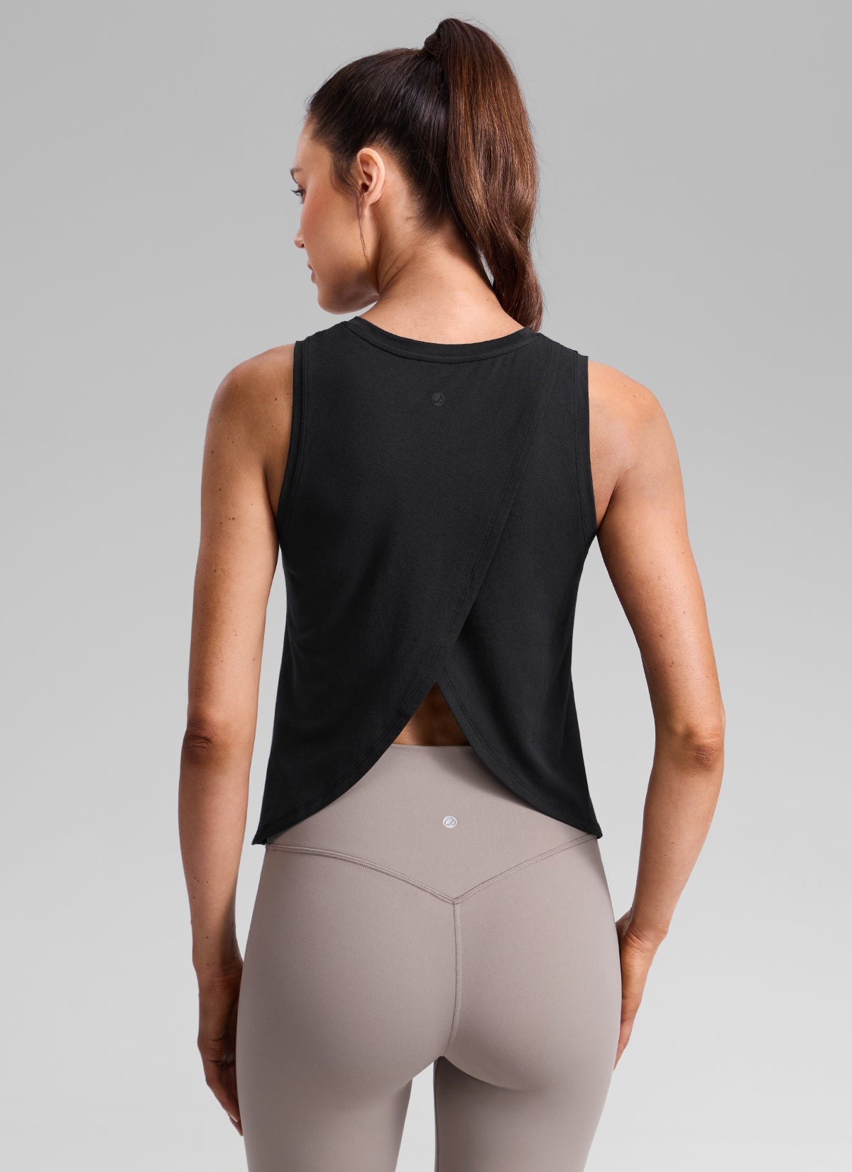 Poly Cotton-Blend Open Split Back Tank