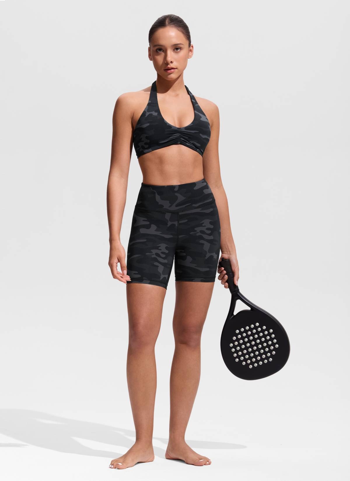 Ruched Front Halter Bikini Top