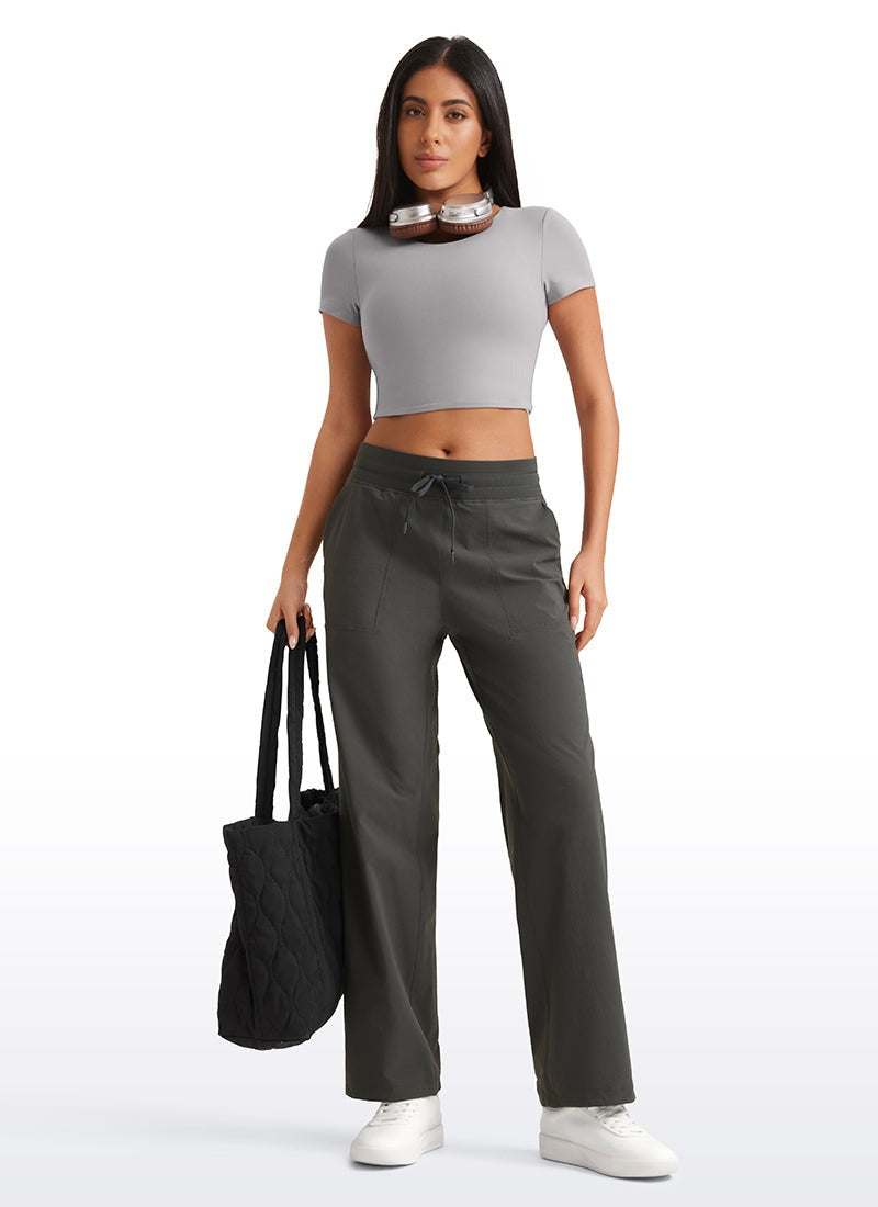 Strech Straight Leg High Rise Pant 30''