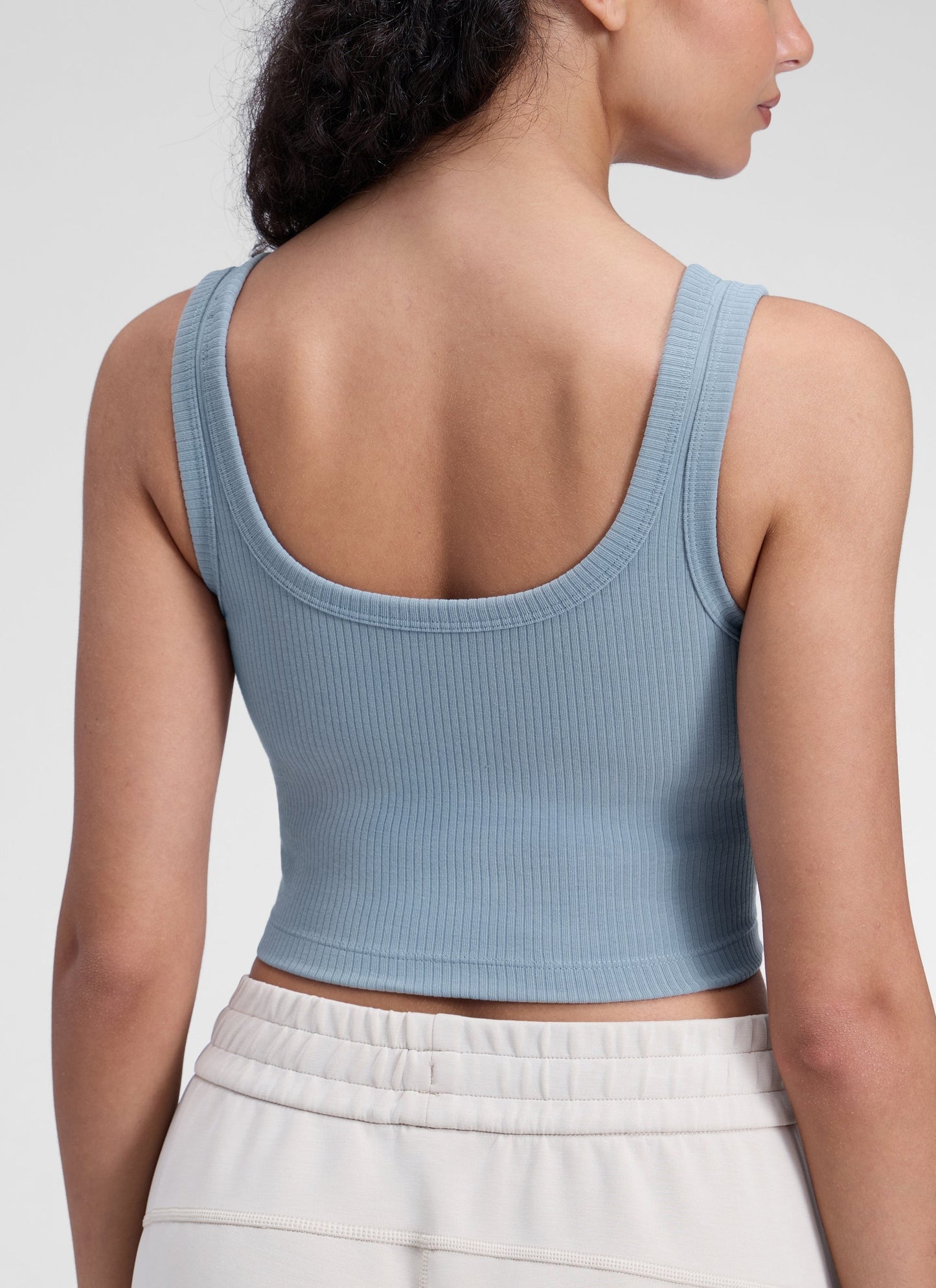 Ribbed U Neck Built in Bra Tank