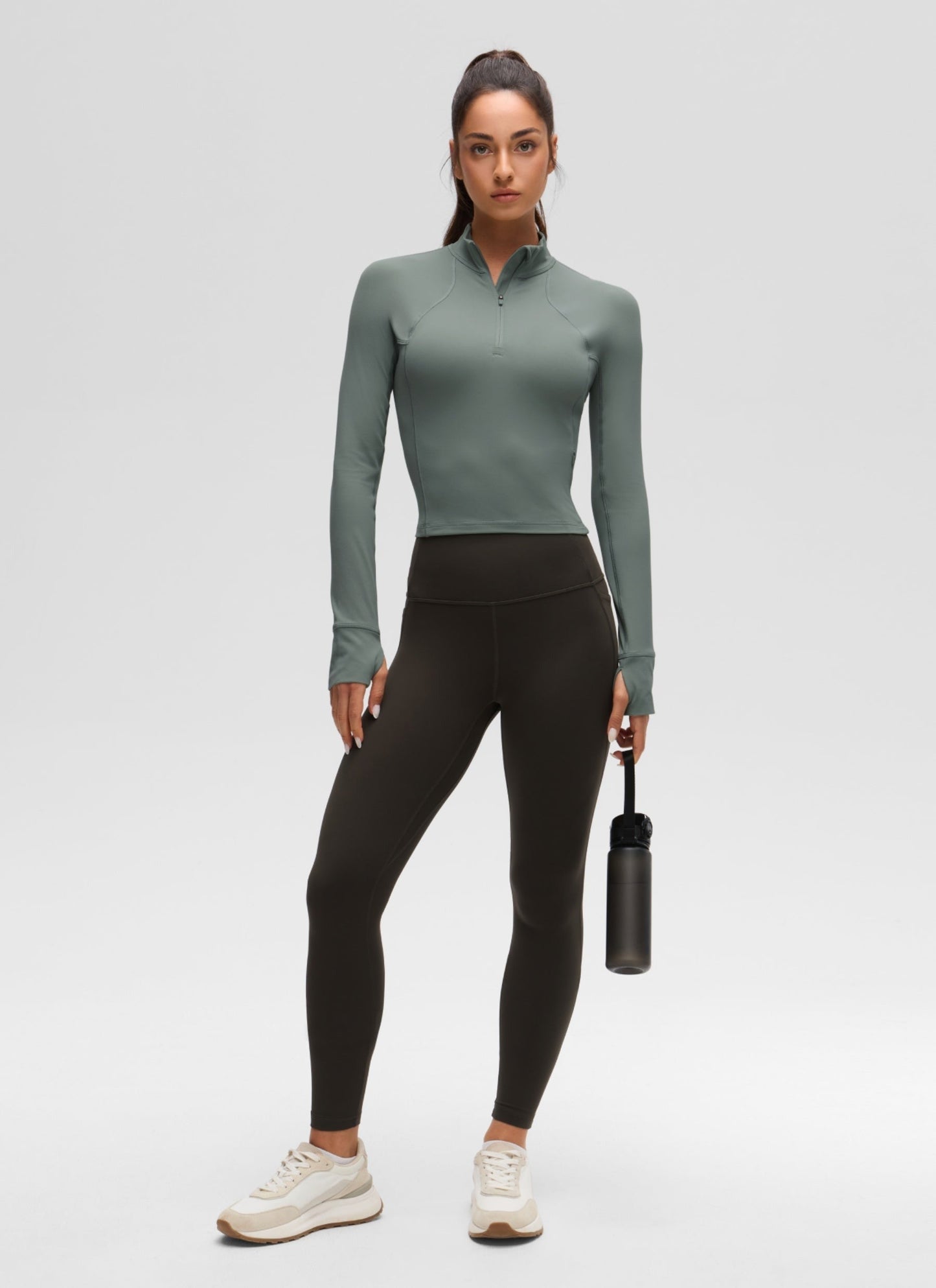 Butterluxe Half Zip Cropped Long Sleeve