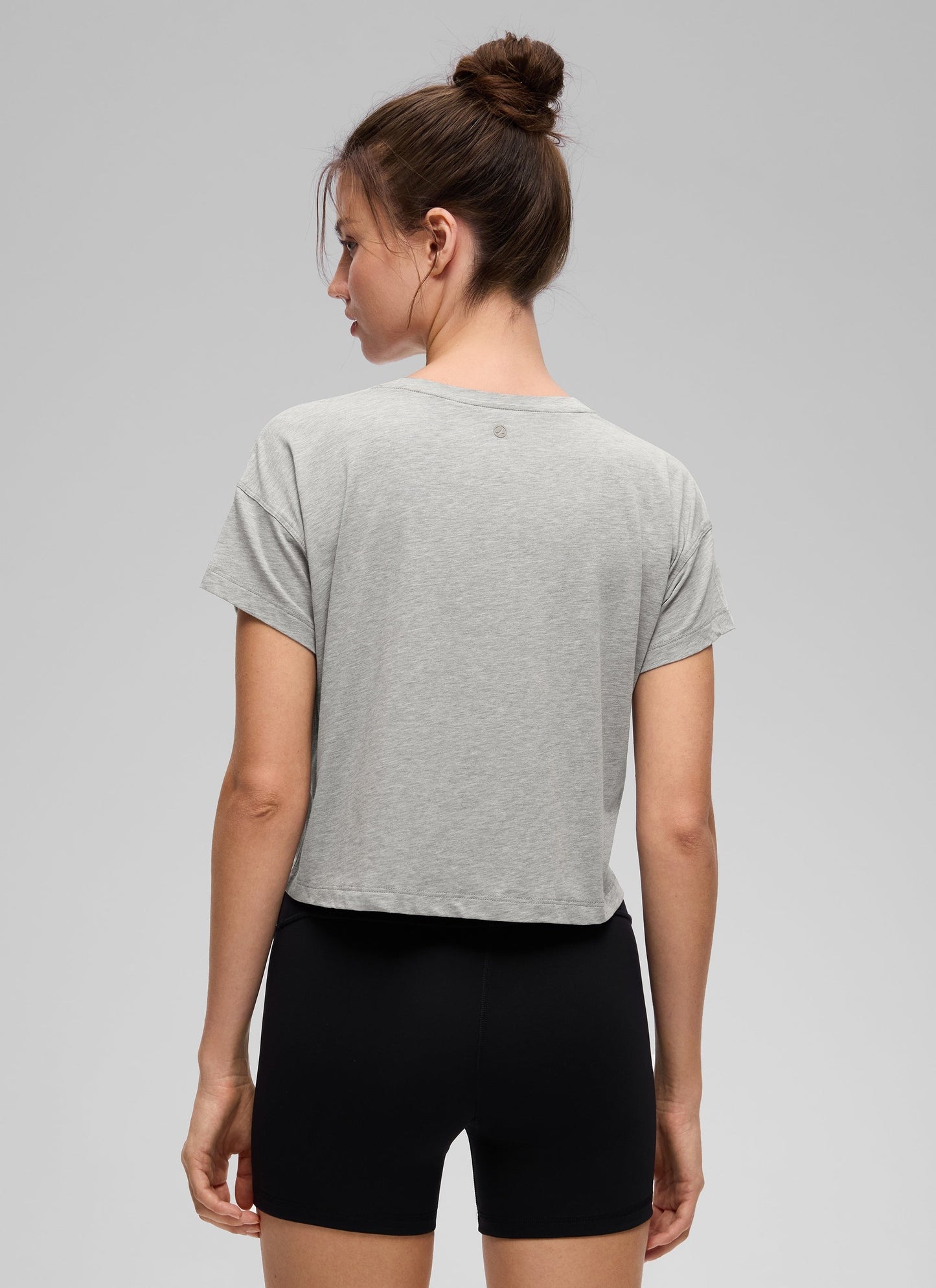 Pima Cotton Crew Neck Cropped Short Sleeve