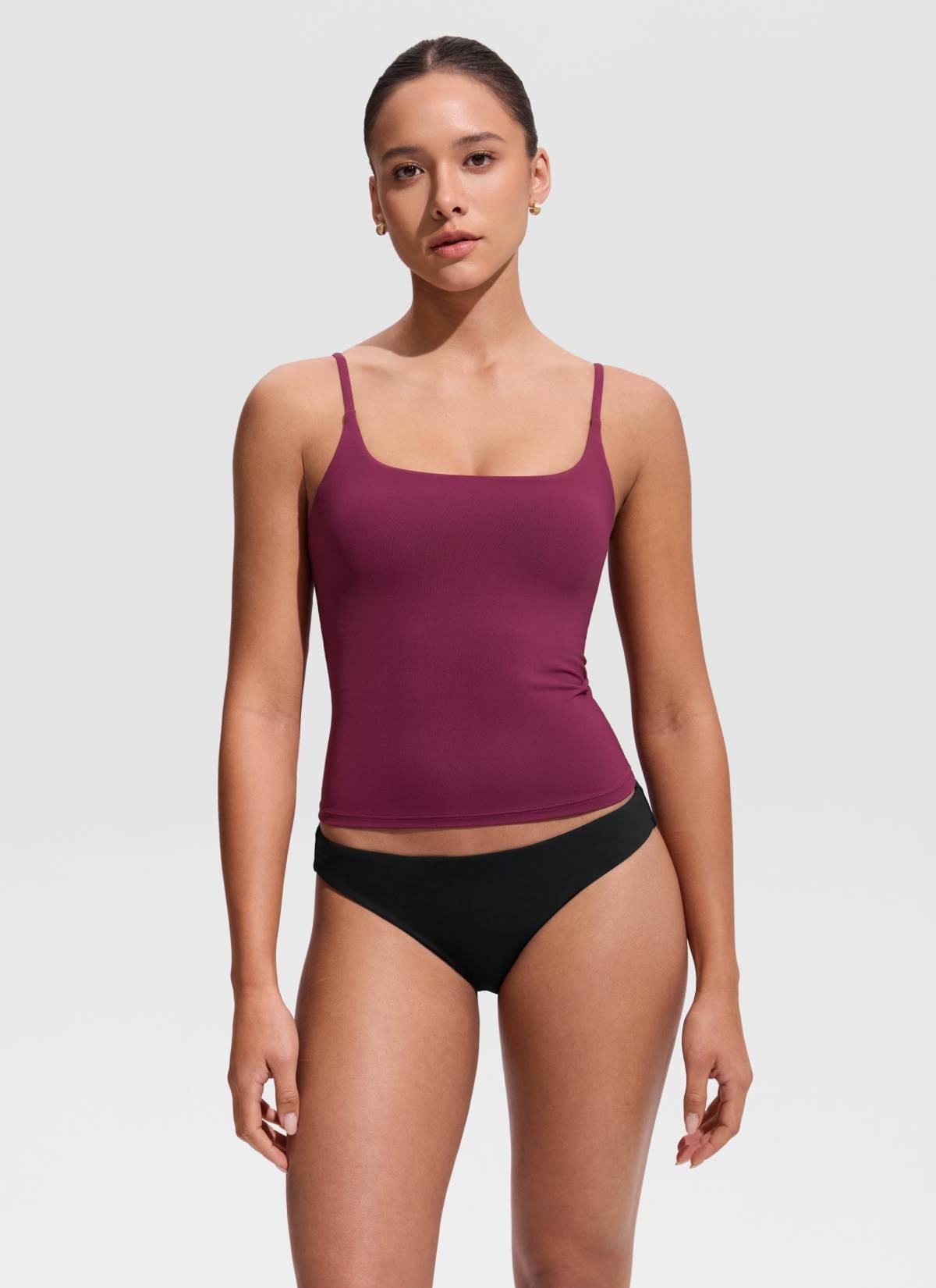 U Neck Twist Back Tankini Top