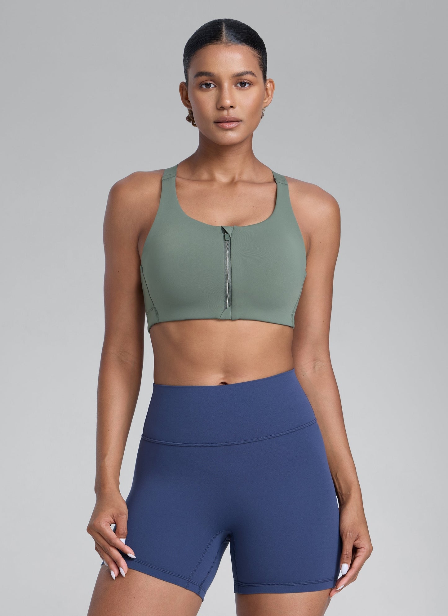 Zip Front High Impact Sports Bra
