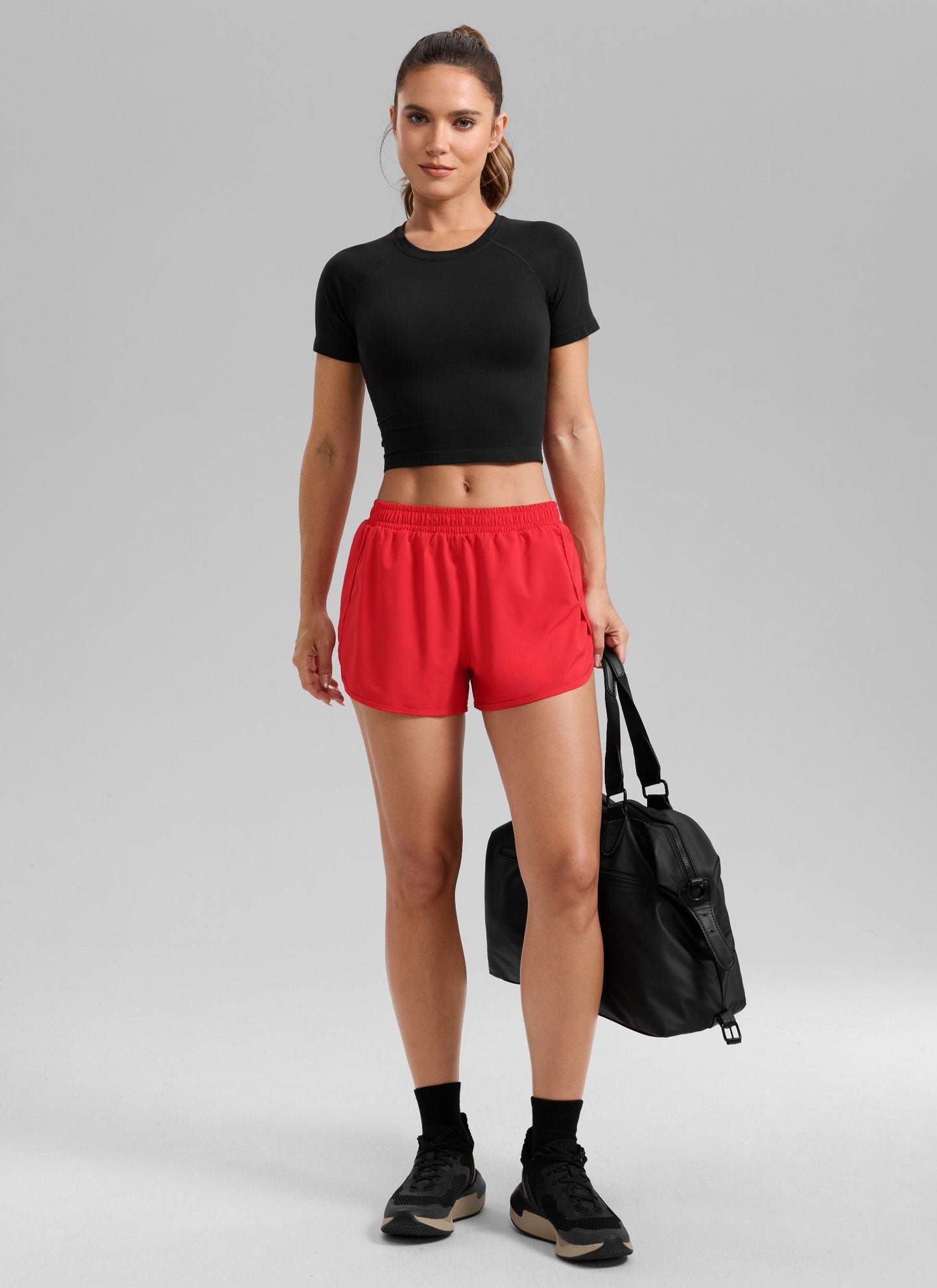 Feathery-Fit Soft Mid Rise Half Split Shorts 2.5''