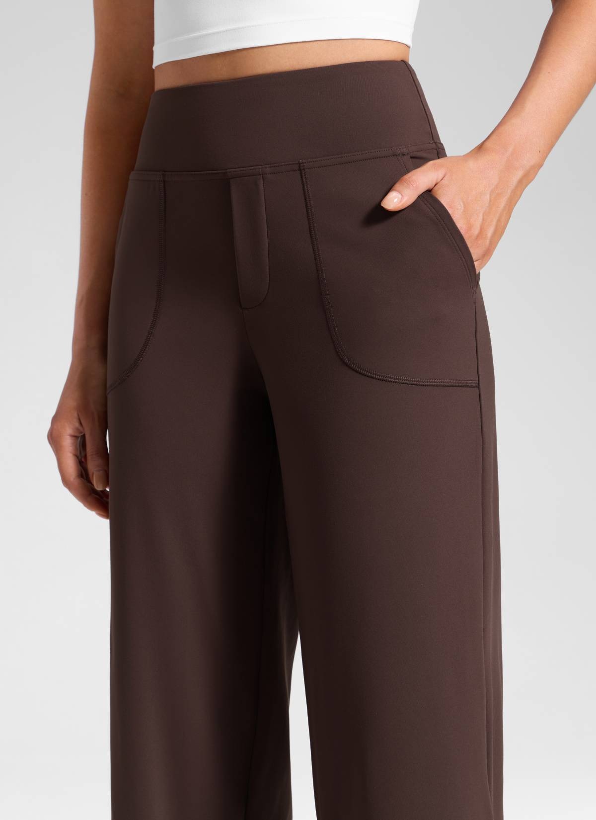 Wide Leg Faux Fly Pocket Pant 30"