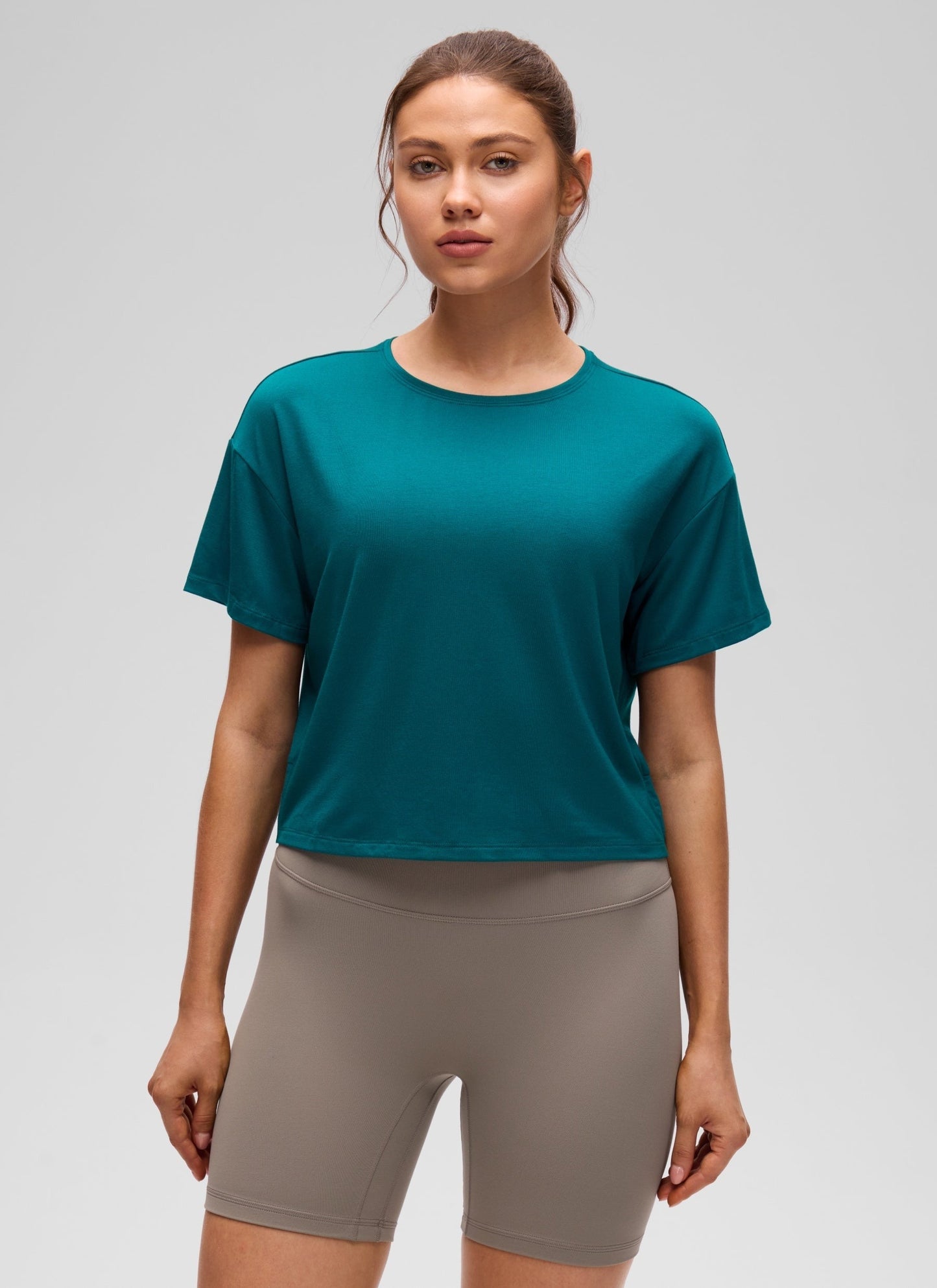 Open Back Cropped Short Sleeve