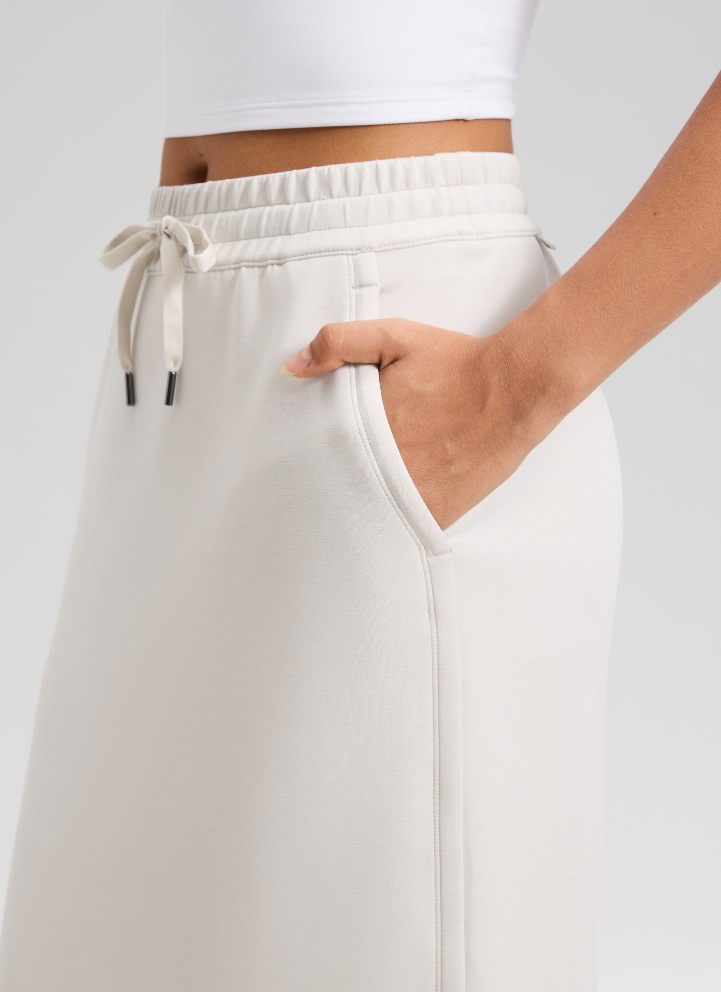 SoftAura Side Slit Hem Midi Pencil Skirt