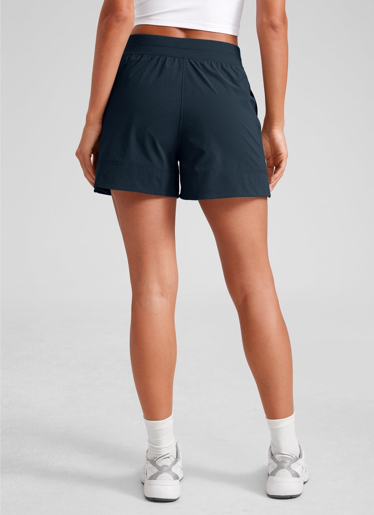 Linerless High Rise V Slit Pocket Shorts 4"