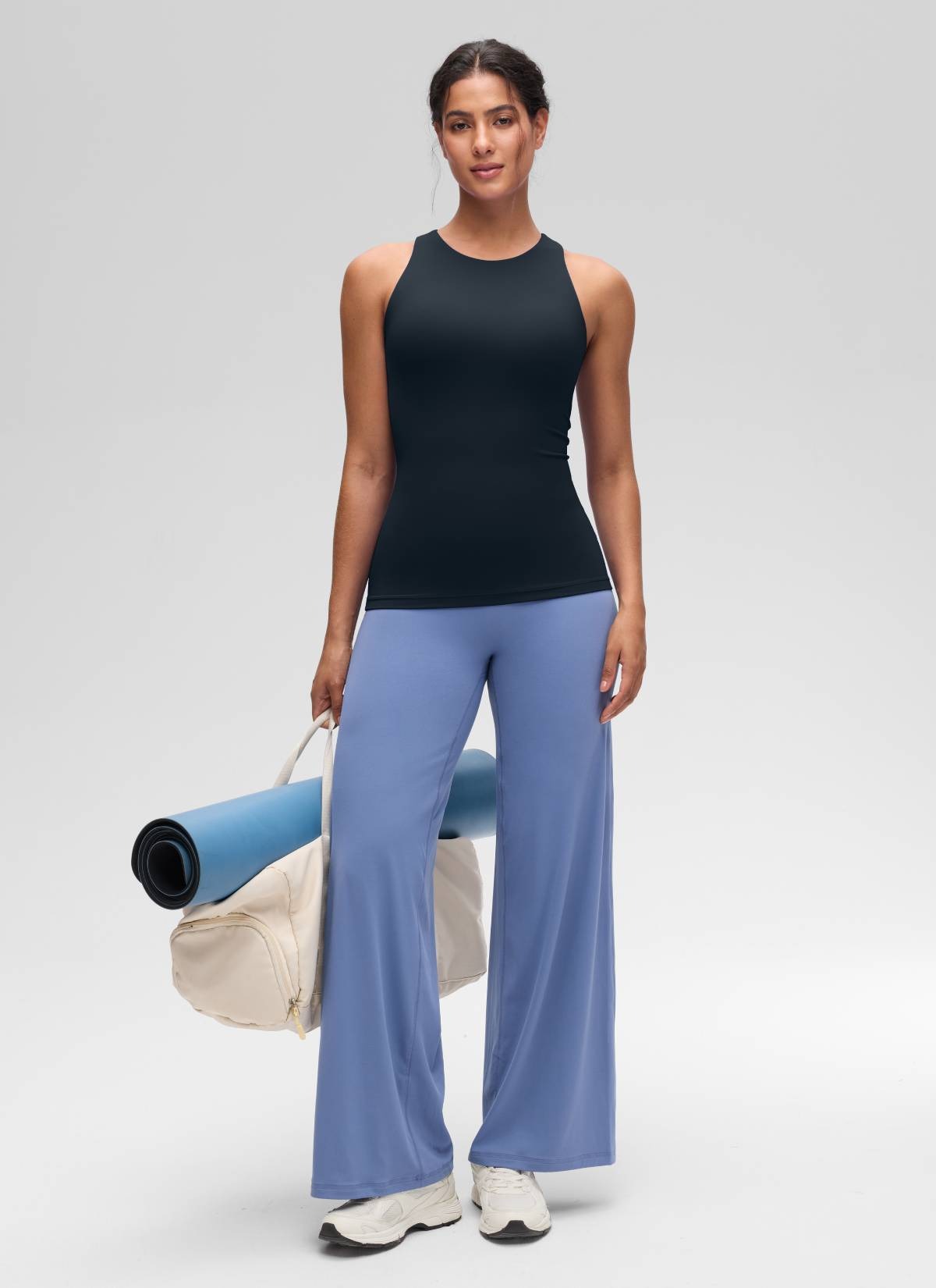 Butterluxe Hip Length Built-in Bra Tanks High Neck