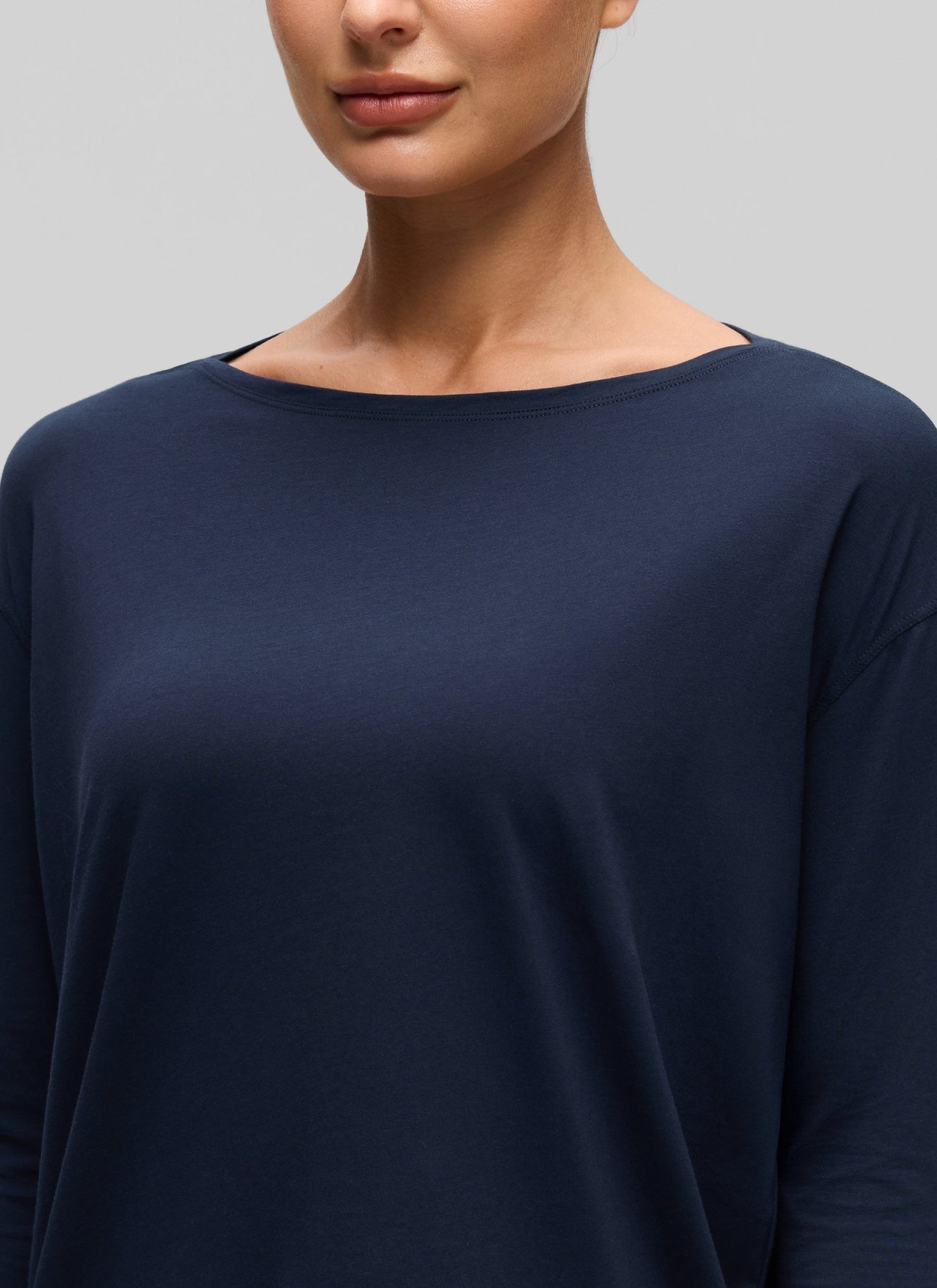 Pima Cotton Boat Neck Long Sleeve