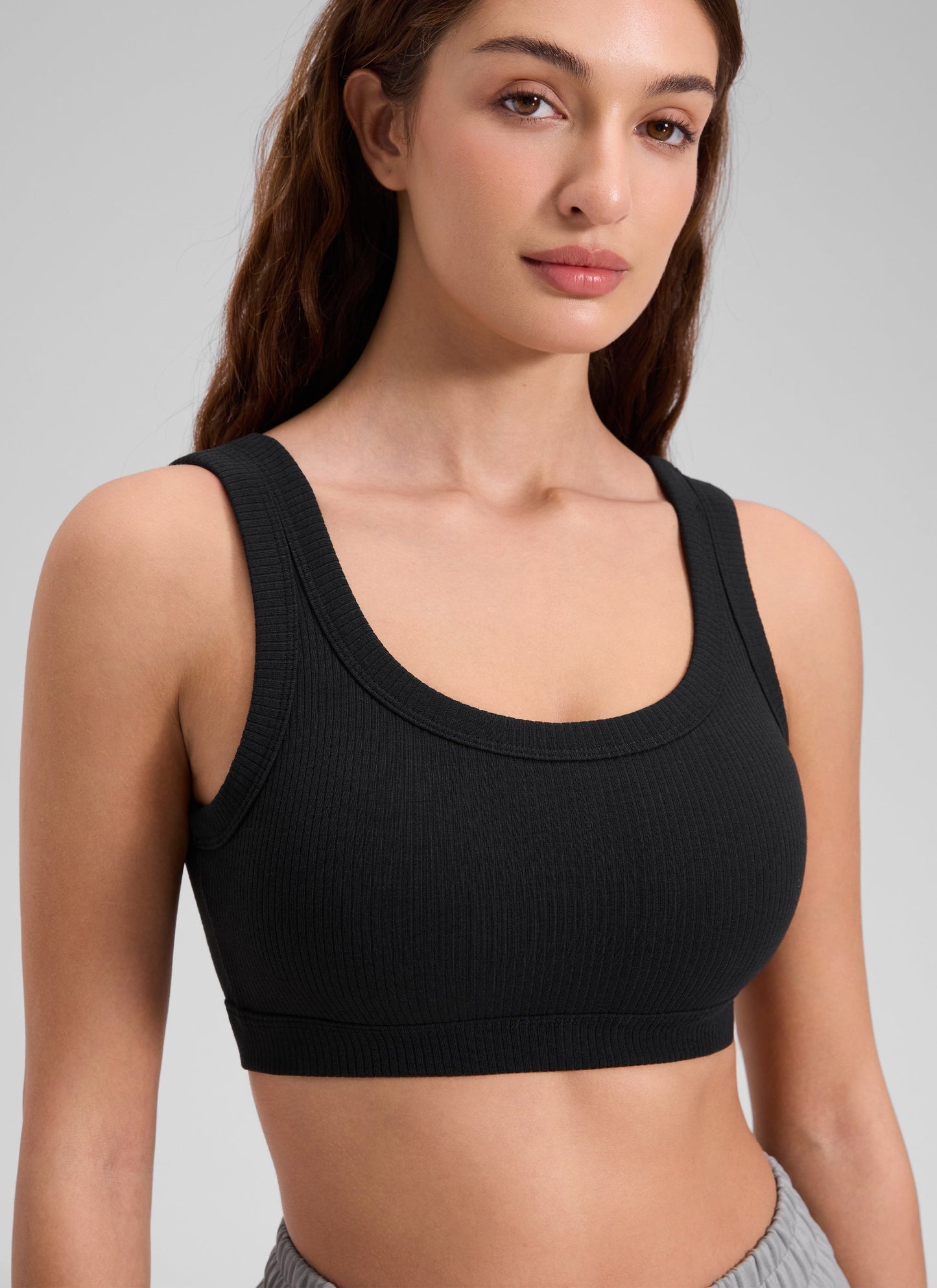 Ribbed U Back Sports Bra