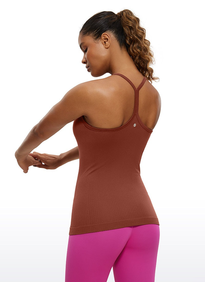 Speedy Seamless Built in Bra Pure color Tank