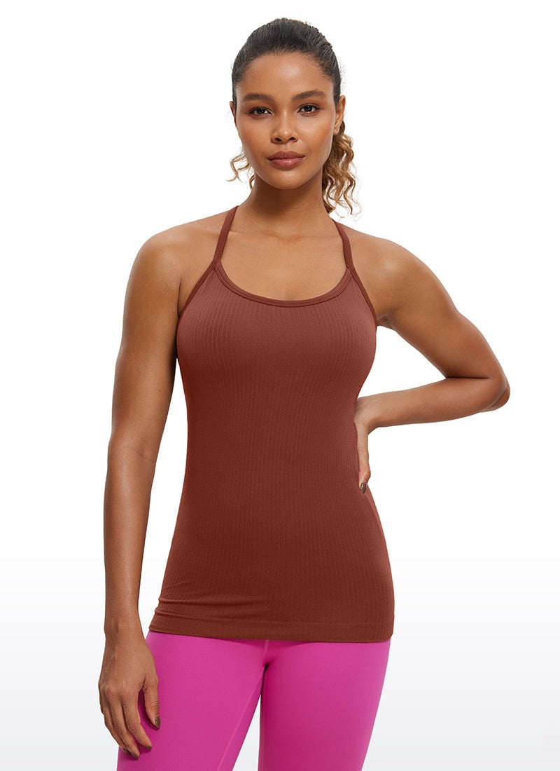 Speedy Seamless Built in Bra Pure color Tank