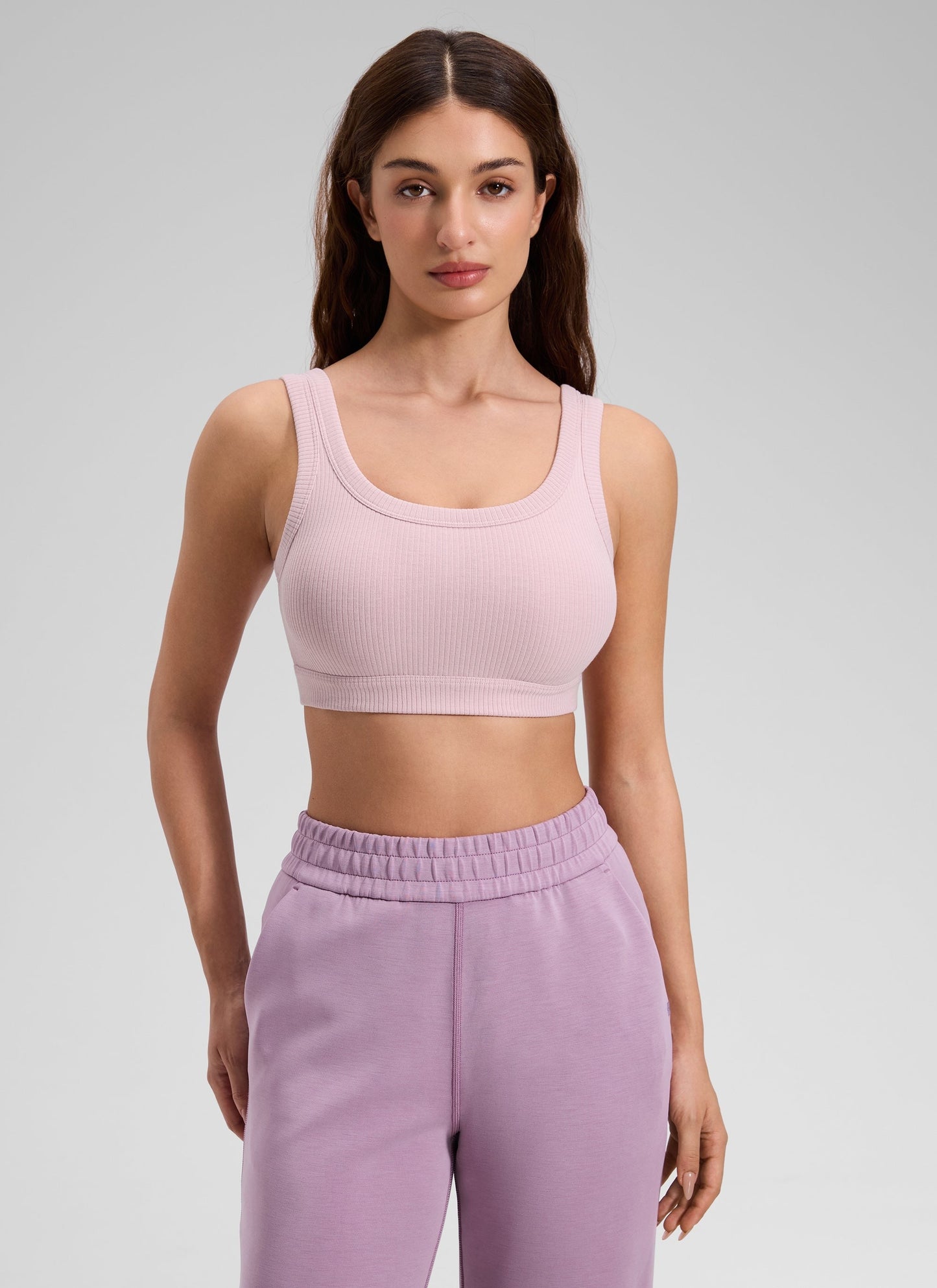 Ribbed U Back Sports Bra