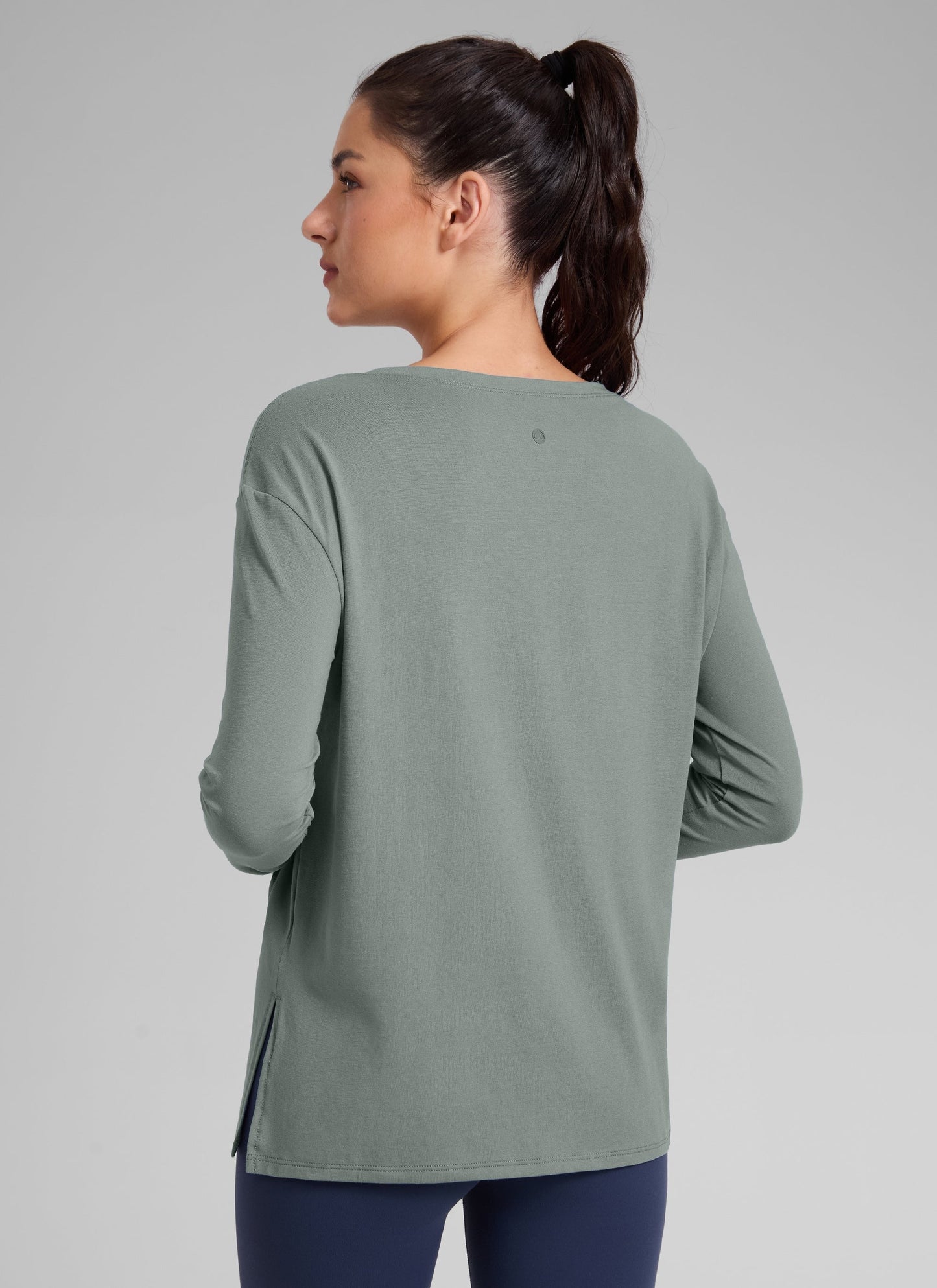 Cotton-Blend Boat Neck Long Sleeve