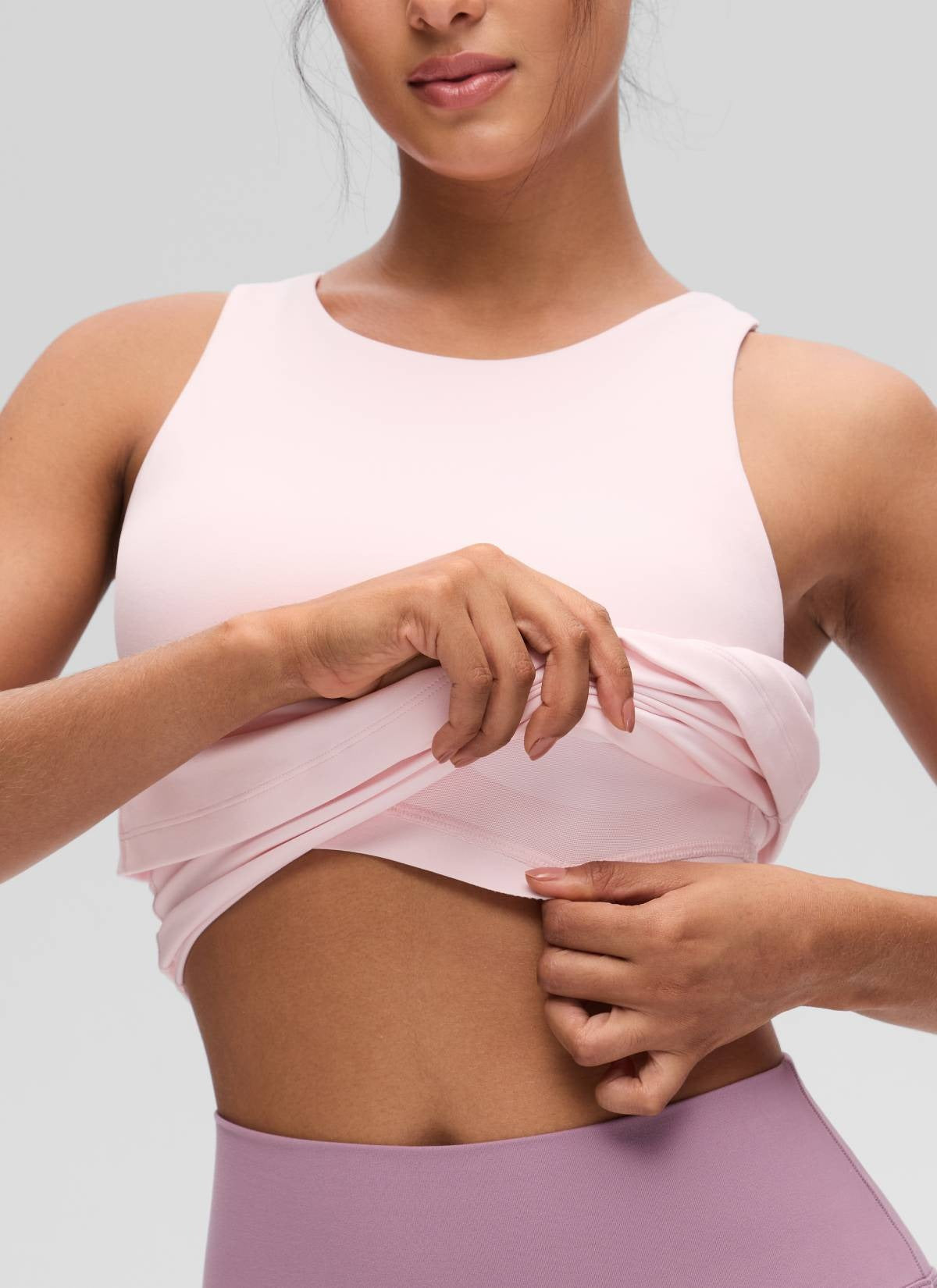 Butterluxe Hip Length Built-in Bra Tanks High Neck