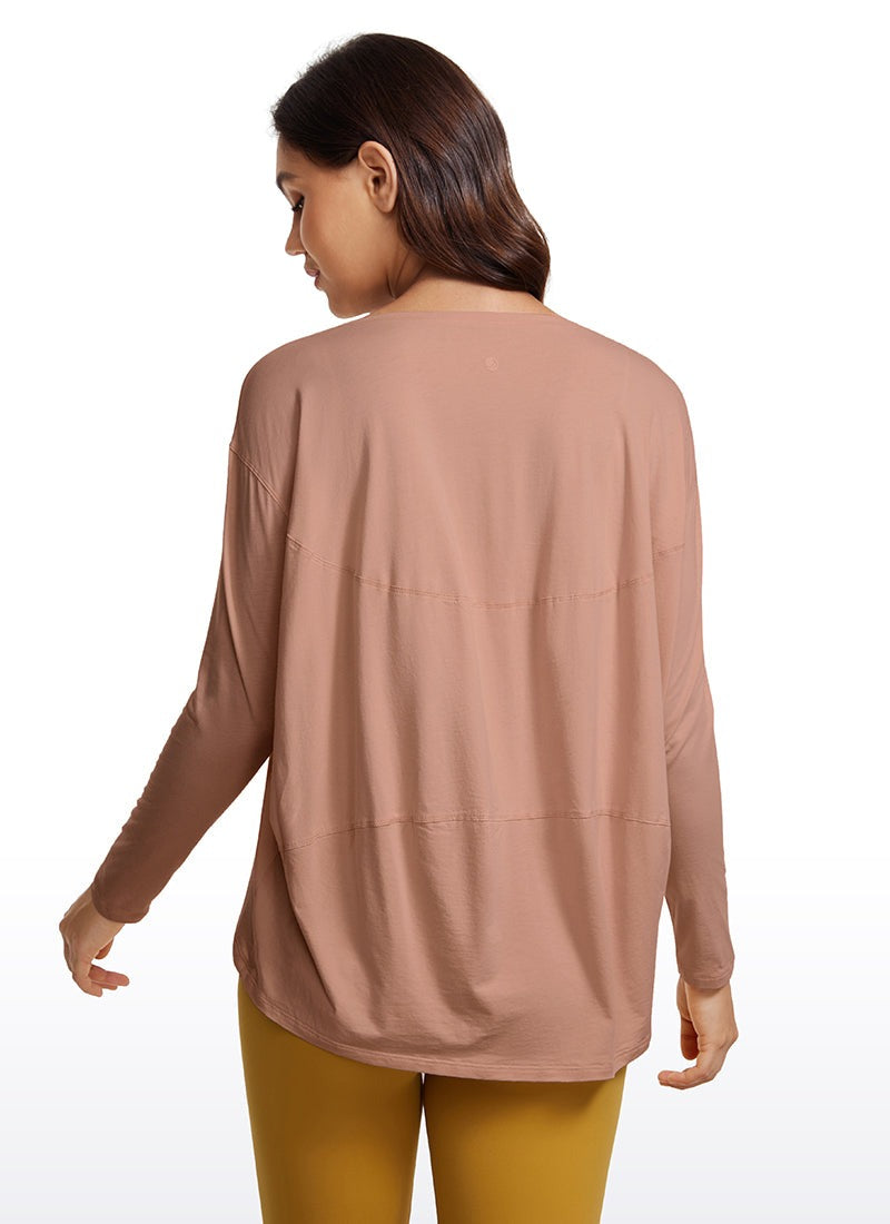 Pima Cotton Boat Neck Long Sleeve