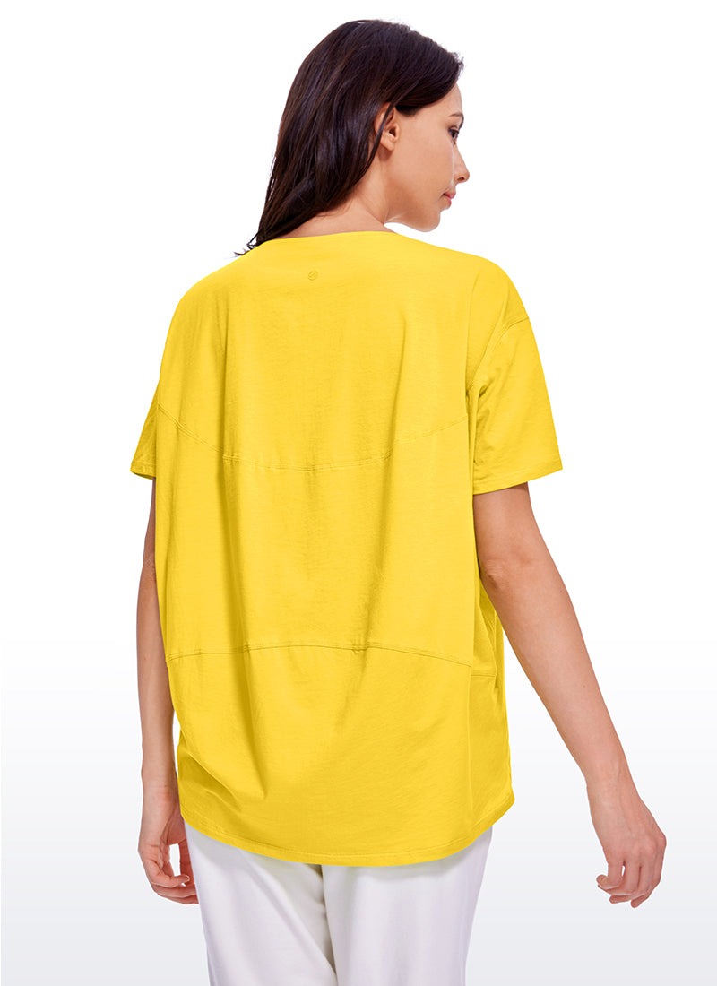 Pima Cotton Boat Neck Short Sleeve