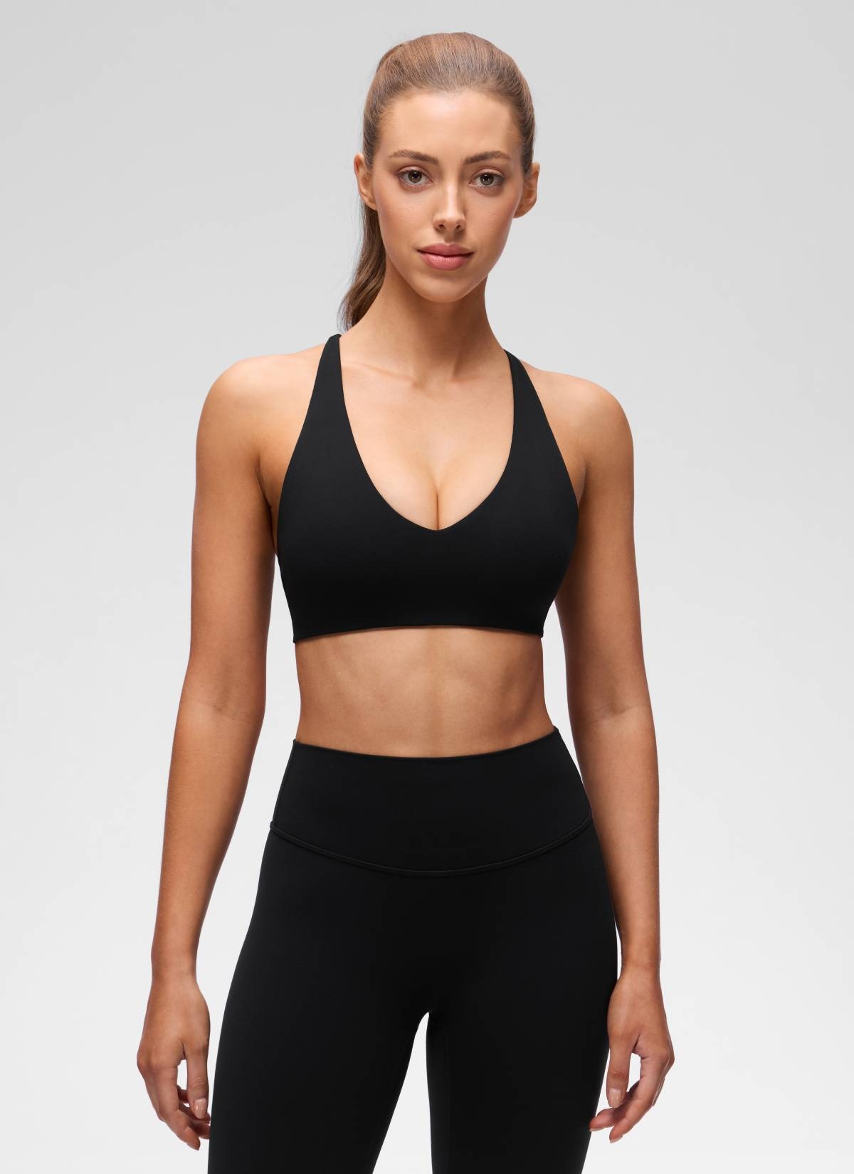 Butterluxe V Neck Twist Cross Back Sports Bra