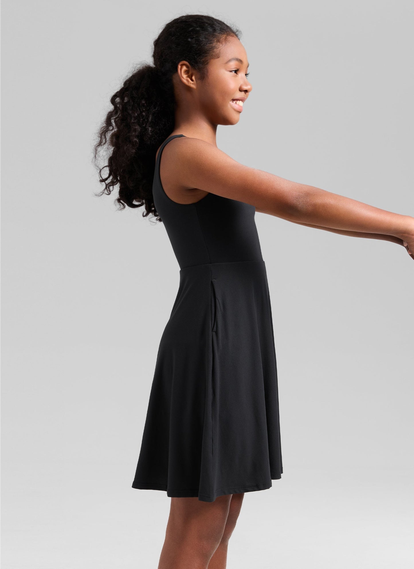 Girls Cloudweight Double Lined Pocket Midi Dress