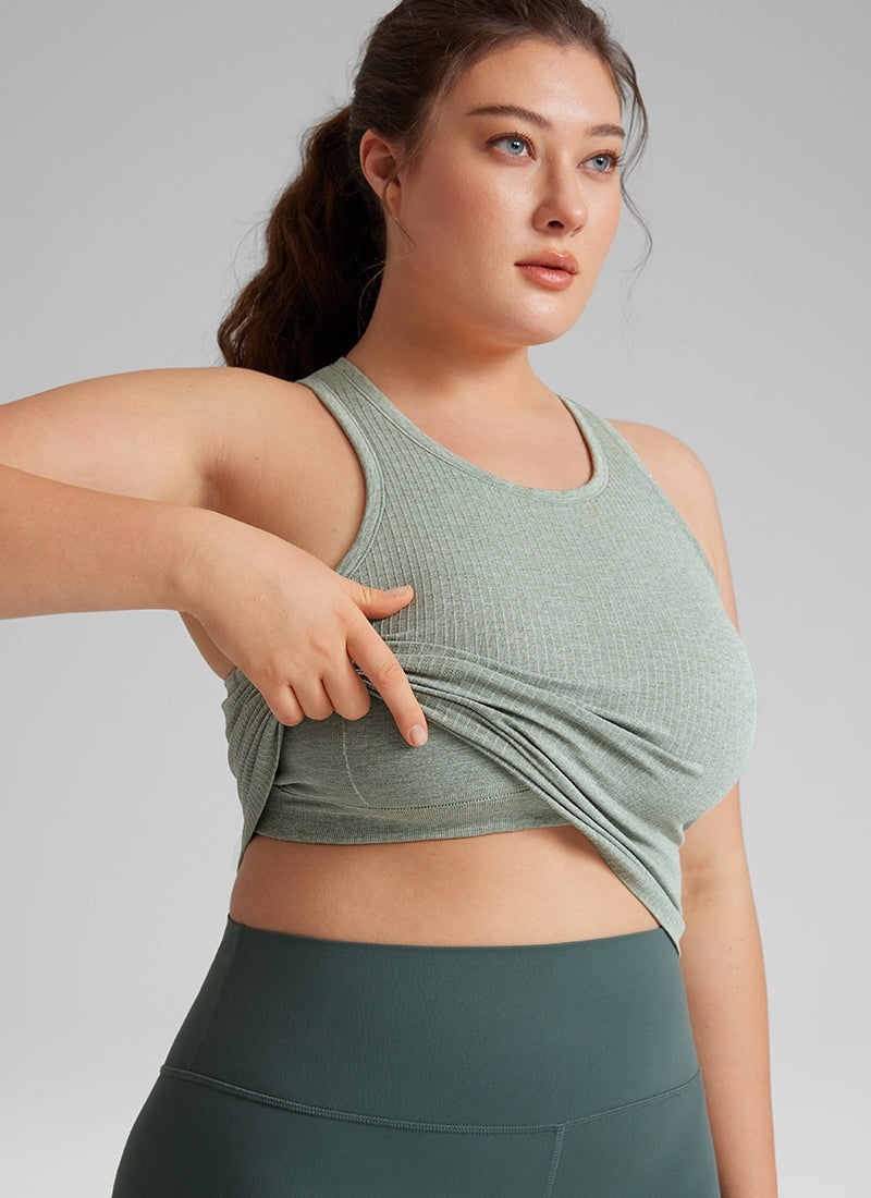 Seamless Ribbed Racerback Crop Tank