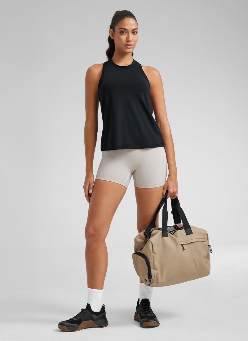Pima Cotton Racerback High Neck Tank