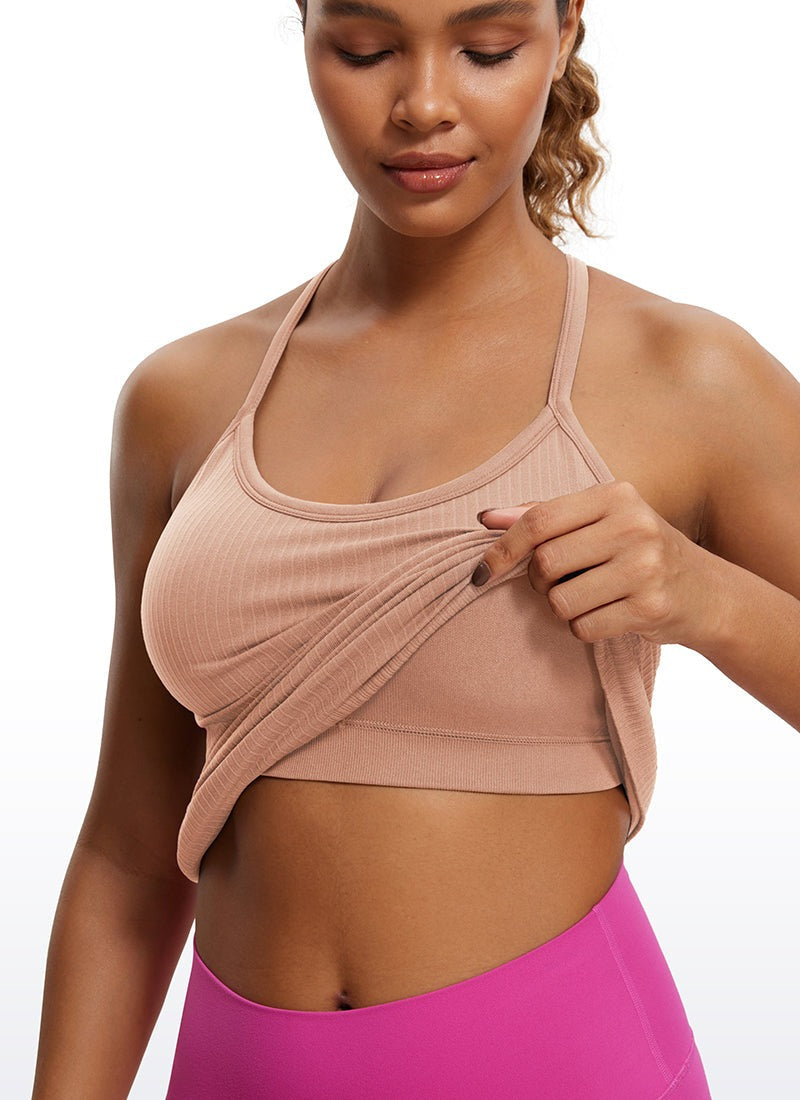 Speedy Seamless Built in Bra Pure color Tank