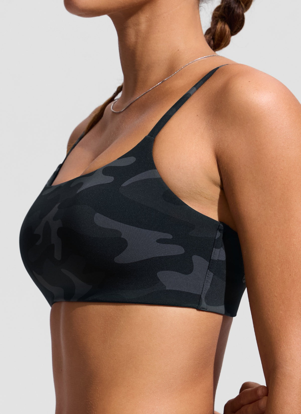 Scoop Neck Adjustable Strap D-DD Bikini Top