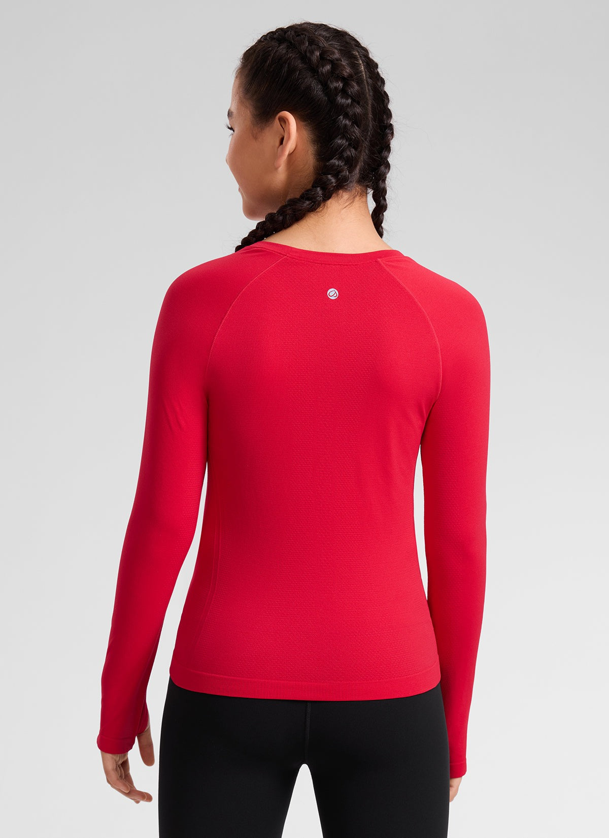 Girls Seamless Hip Length Long Sleeve