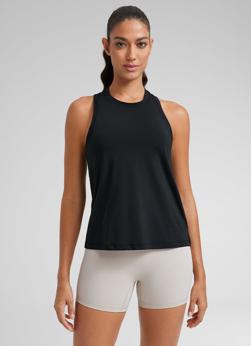 Pima Cotton Racerback High Neck Tank