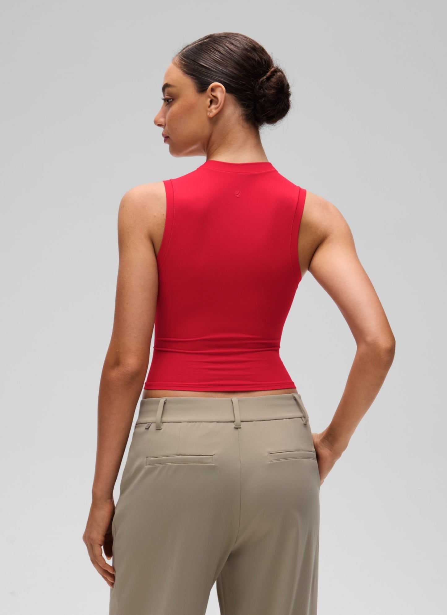 Softembrace High Neck Basic Crop Tight Tank