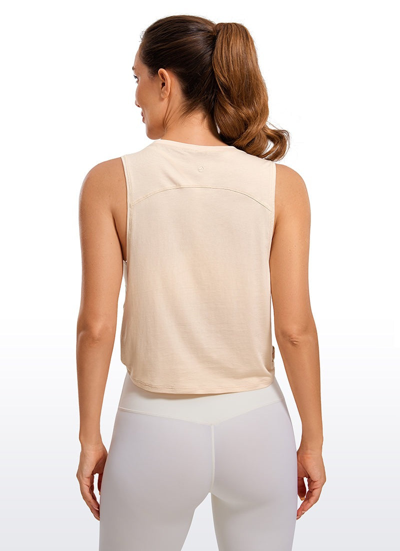 Pima Cotton Crop Deep Armhole Tank