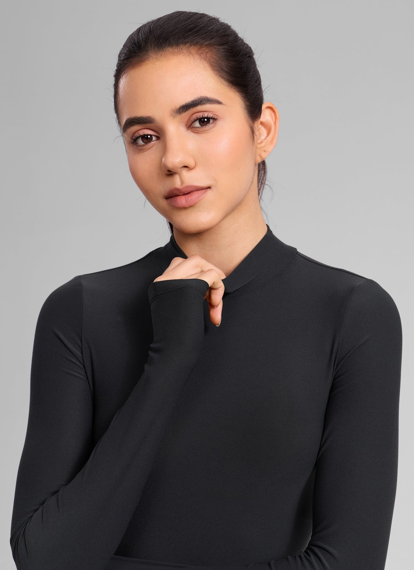Cloudweight Mock Neck Crop Long Sleeve