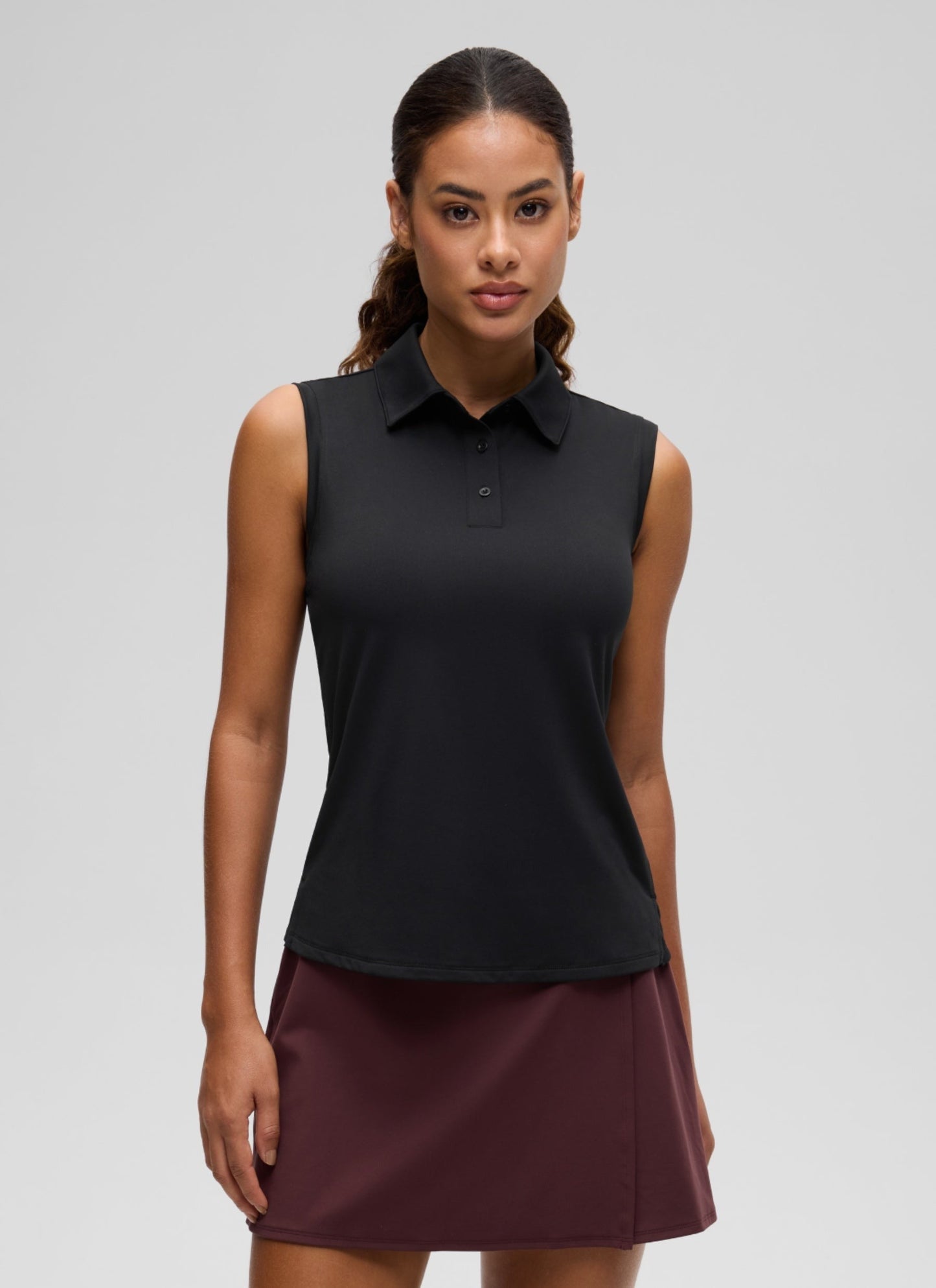 Hip Length Slim Fit Sleeveless Polo