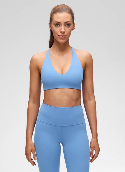 Butterluxe V Neck Twist Cross Back Sports Bra