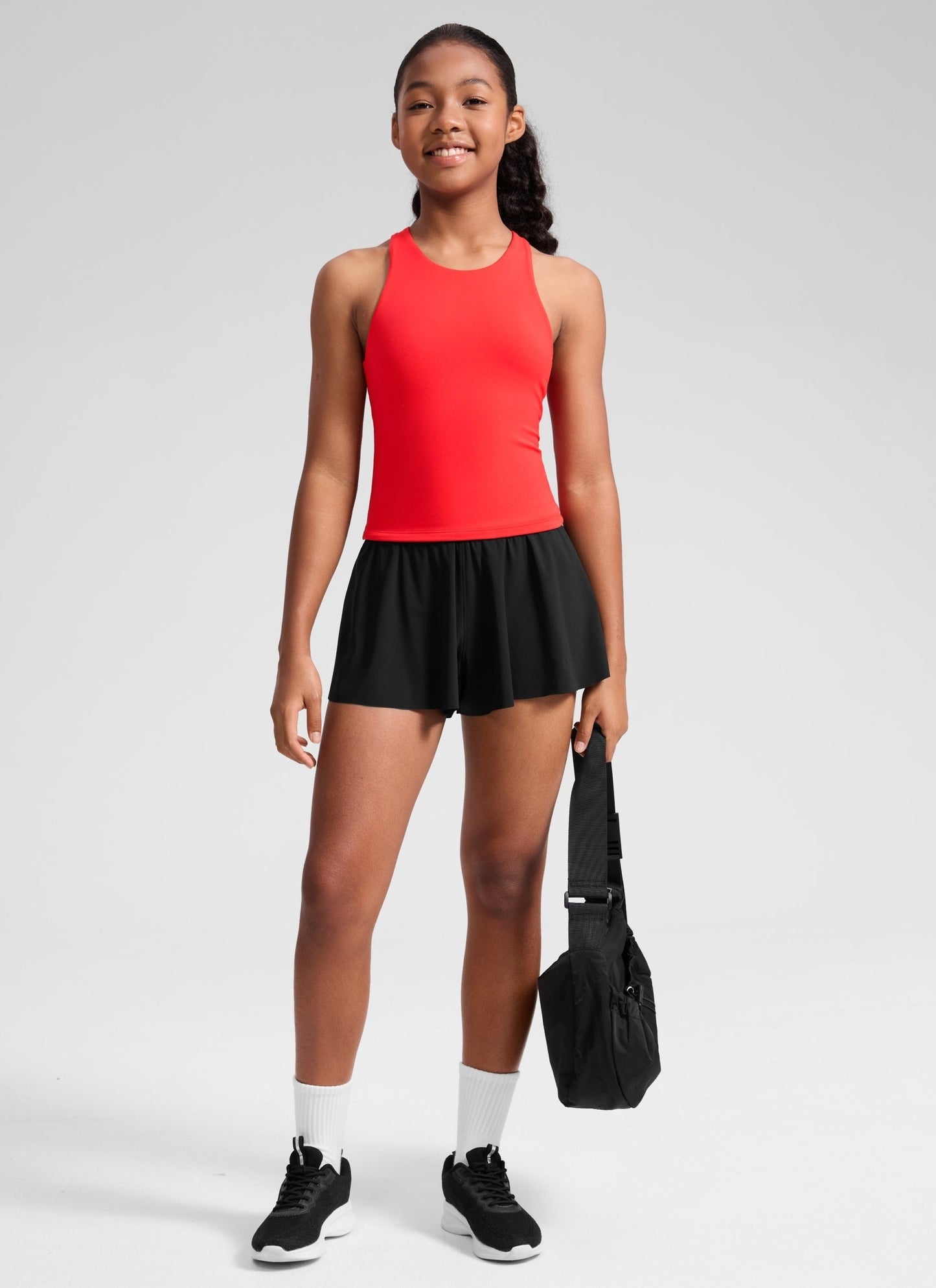 Butterluxe Girls Double Lined Racerback Tank Tops Waist Length