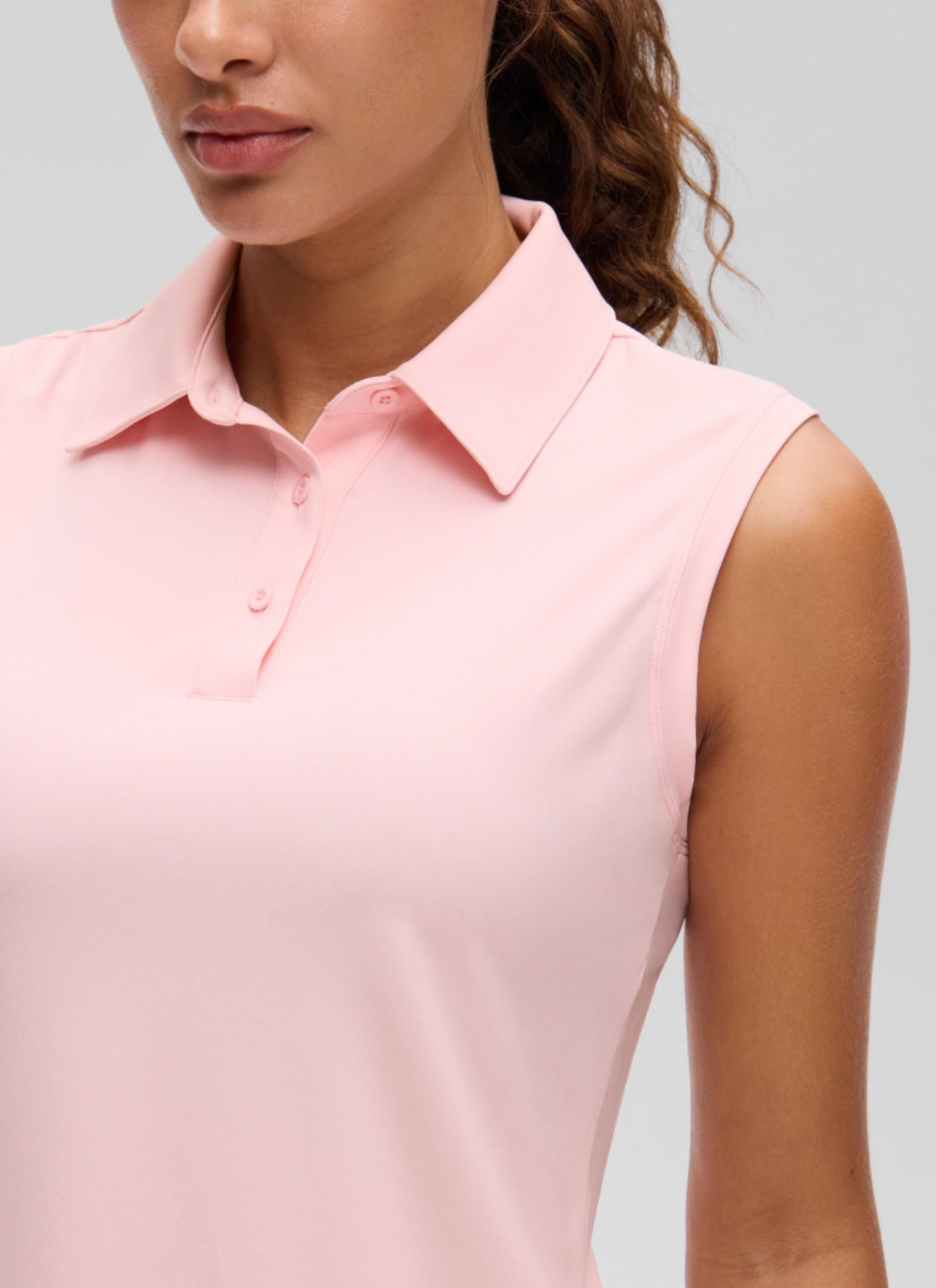 Hip Length Slim Fit Sleeveless Polo