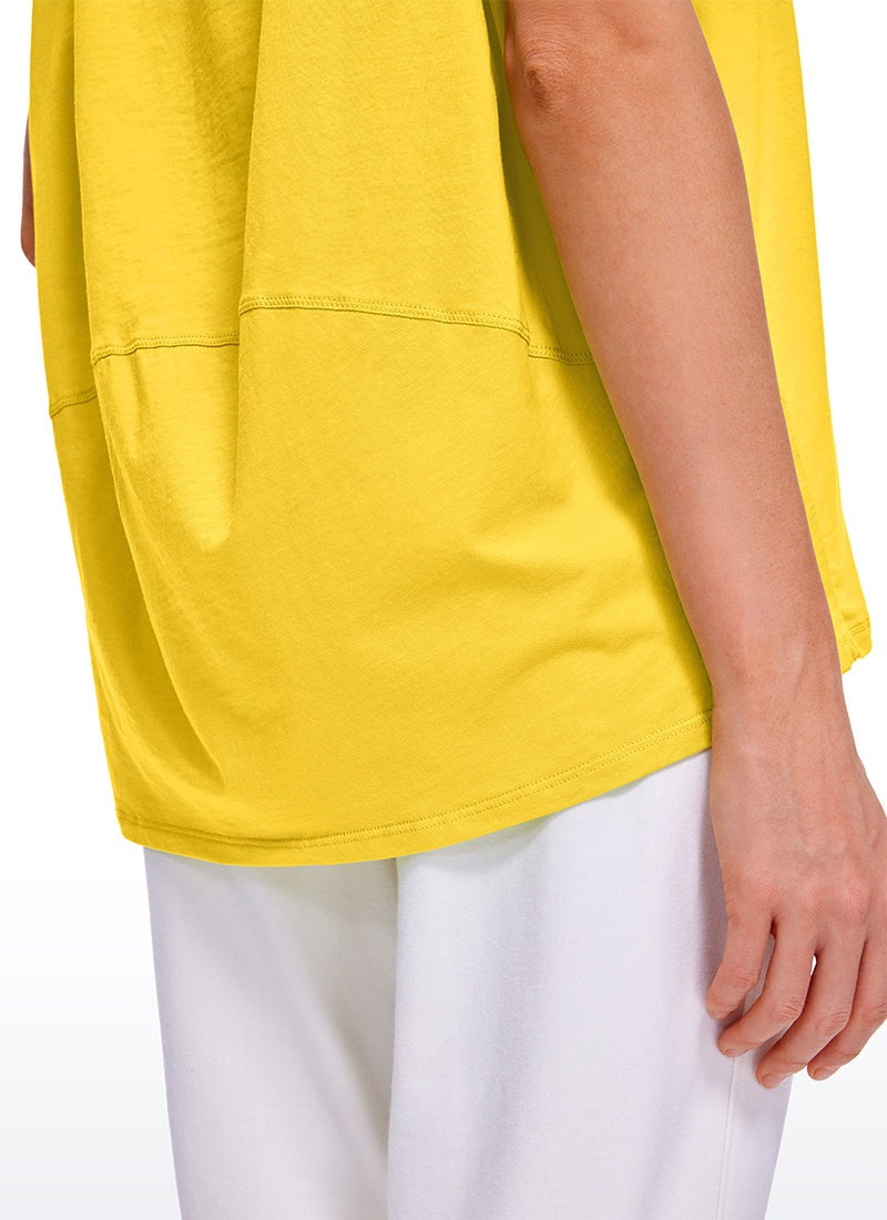 Pima Cotton Boat Neck Short Sleeve