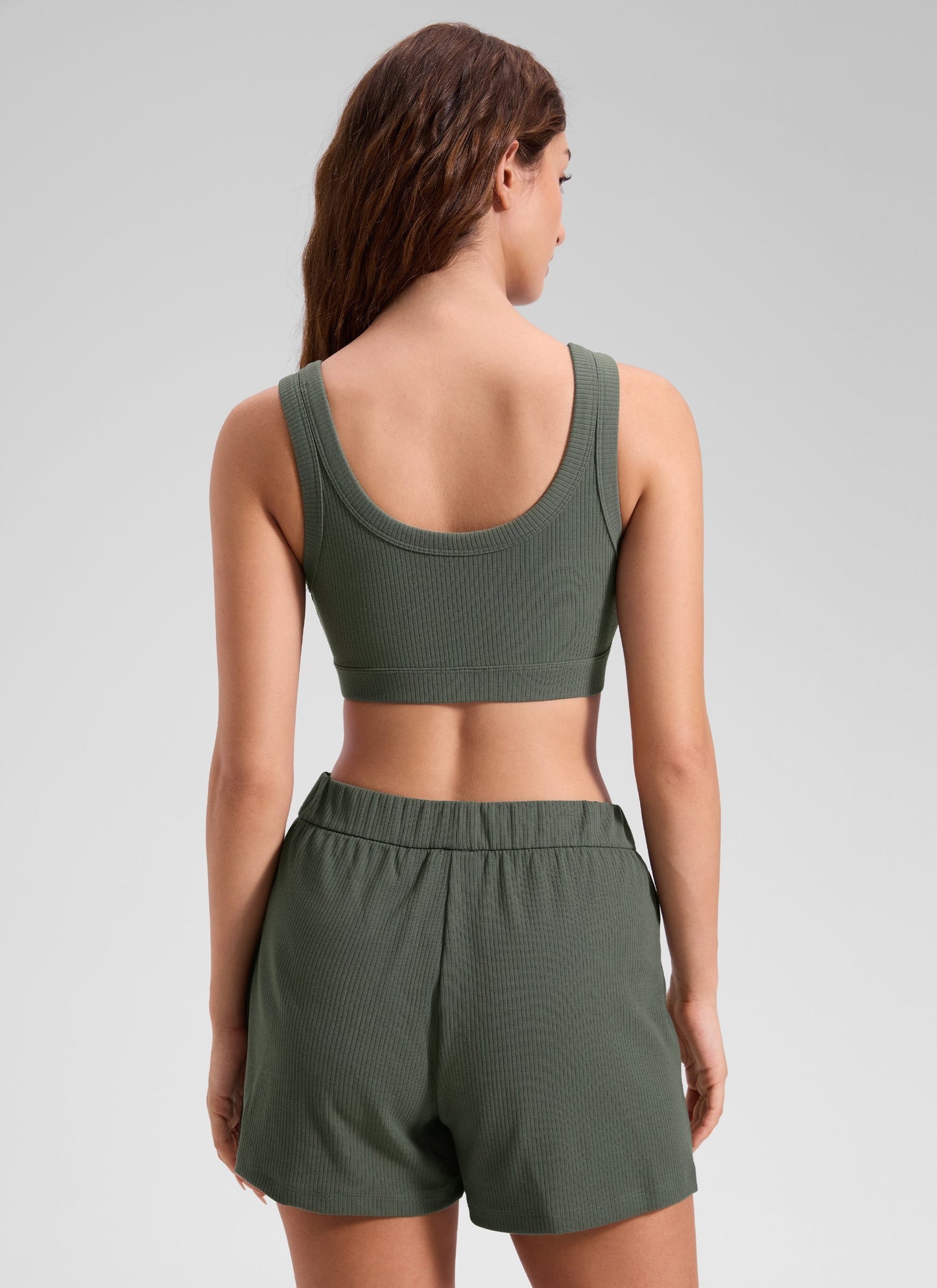 Ribbed U Back Sports Bra