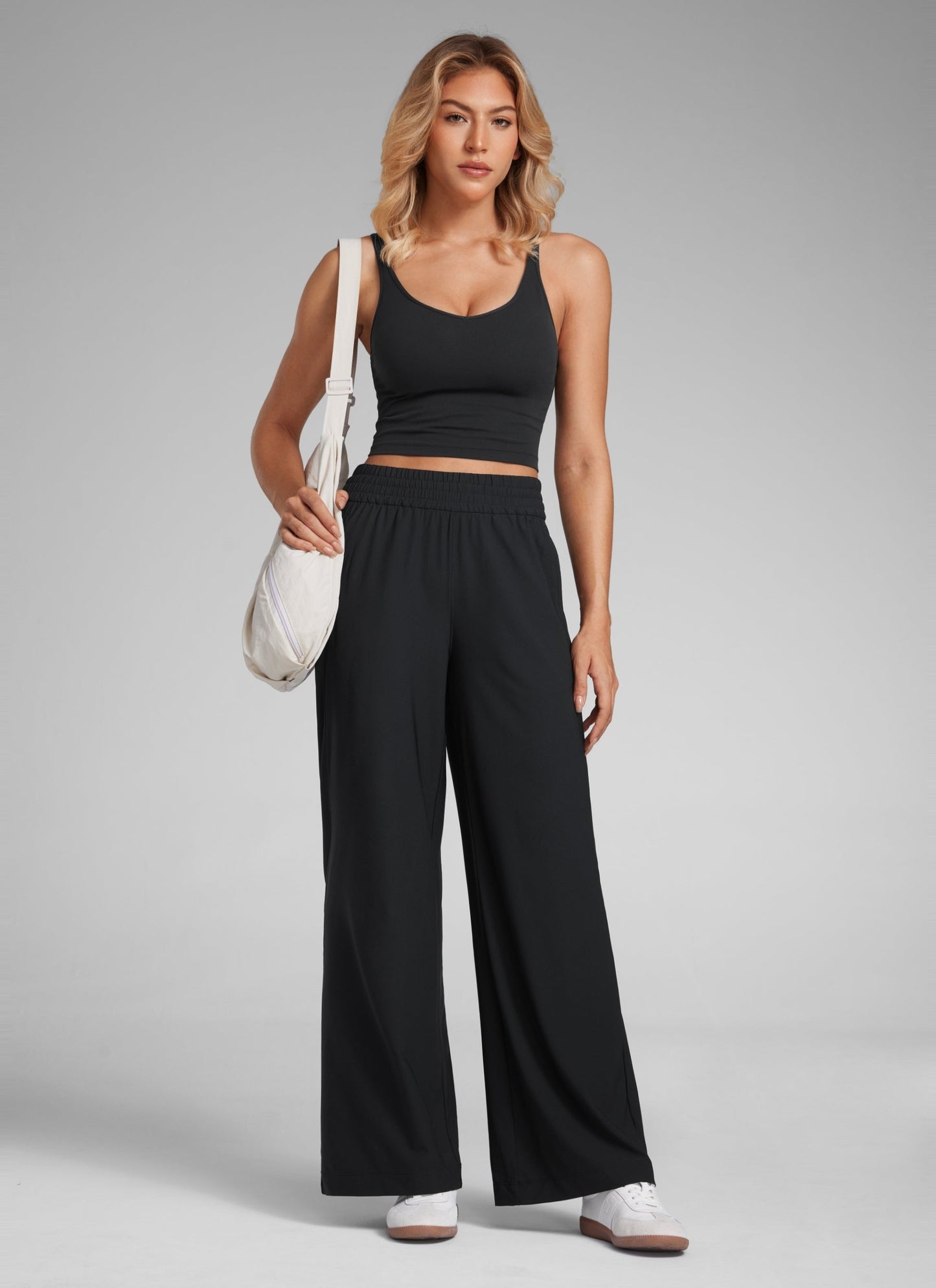 Feathery-Fit Drapey Wide Leg Casual Pant 28"
